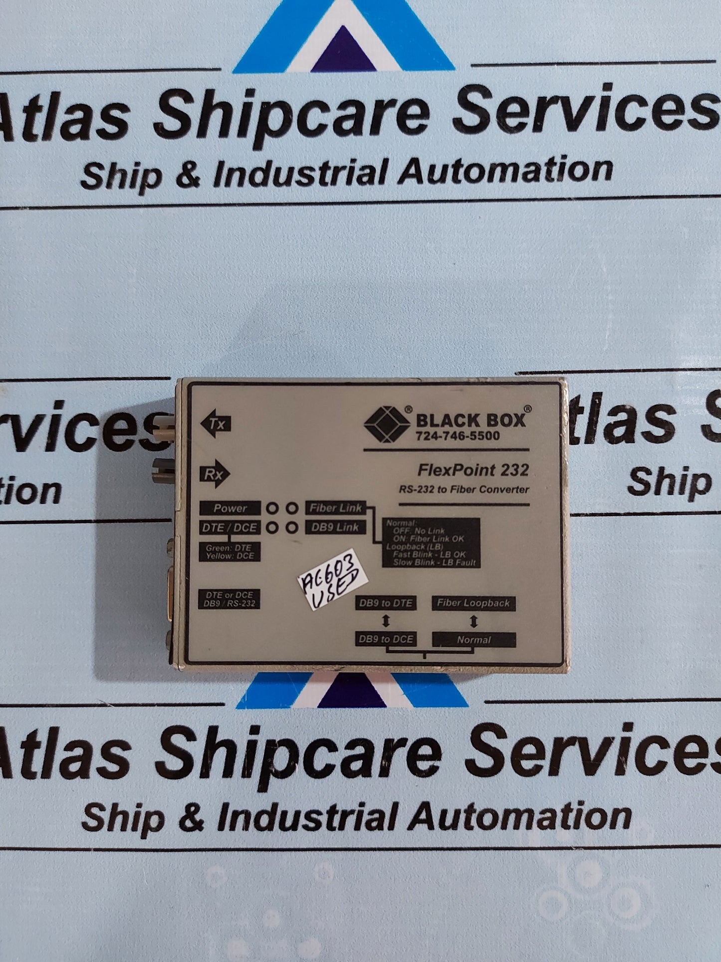 BLACK BOX FLEXPOINT RS-232 TO FIBER CONVERTER ME660A-MST