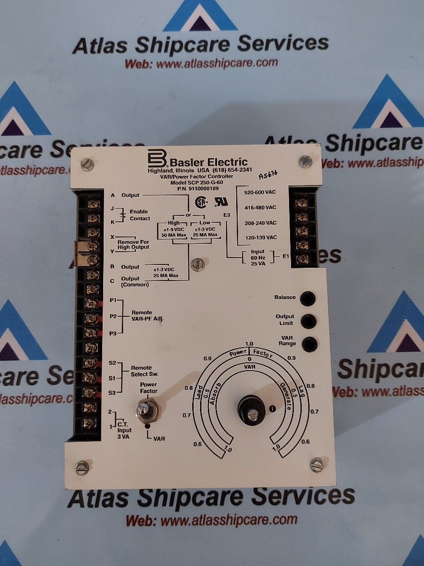 Basler Electric SCP 250-G-60 9110000109 VAR/Power Factor Controller