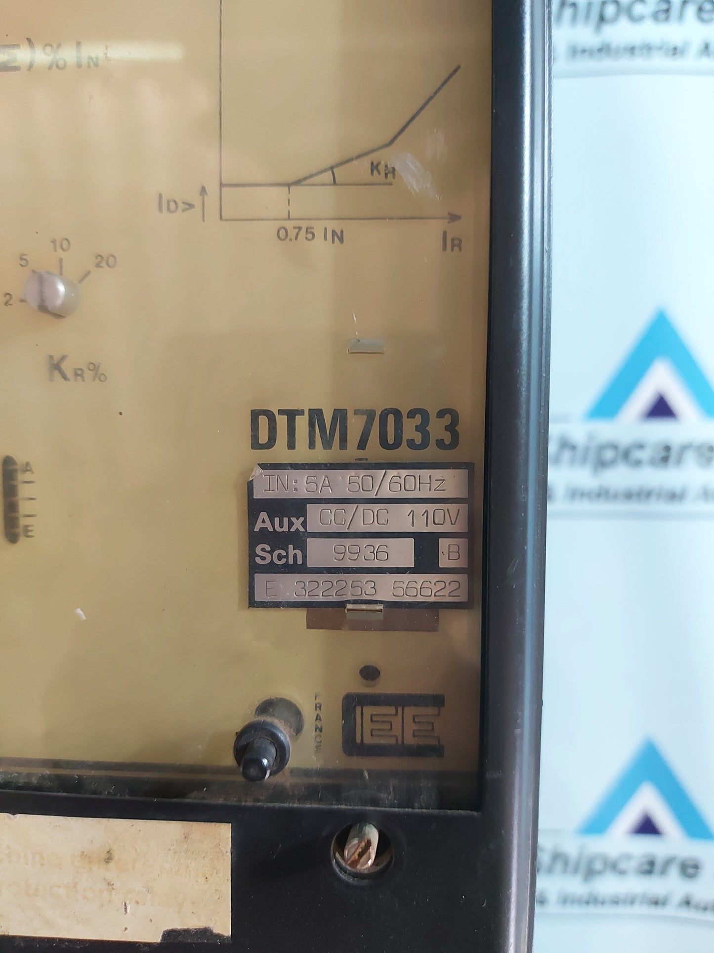 CEE DTM7033 MACHINE DIFFERENTIAL PROTECTION RELAY