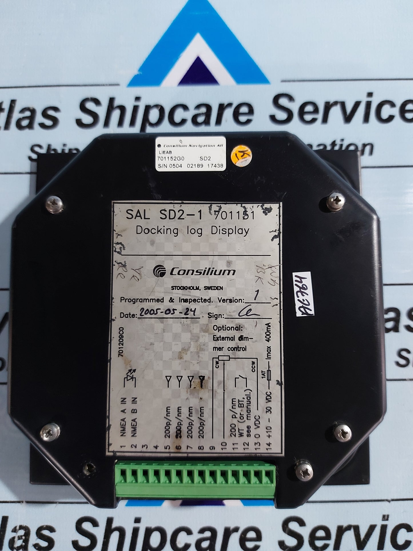 CONSILIUM SAL SD 2-1 DOCKING LOG DISPLAY U/N 701151