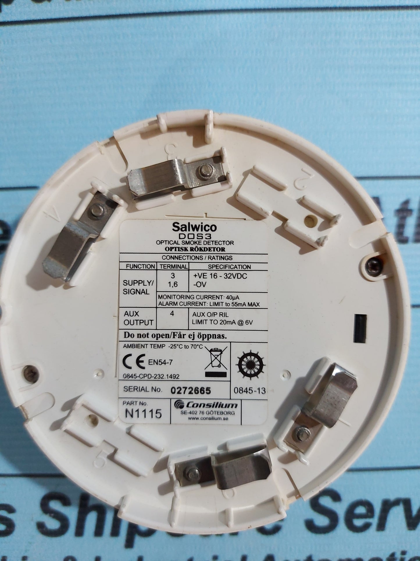 CONSILIUM SALWICO DOS3 N1115 OPTICAL SMOKE DETECTOR