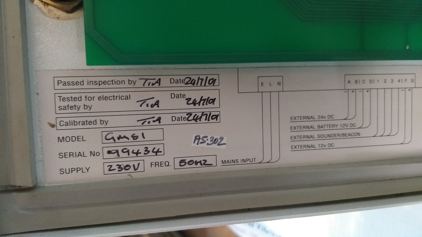 Crowcon Gasmaster 1 Gas Detection Control Panel