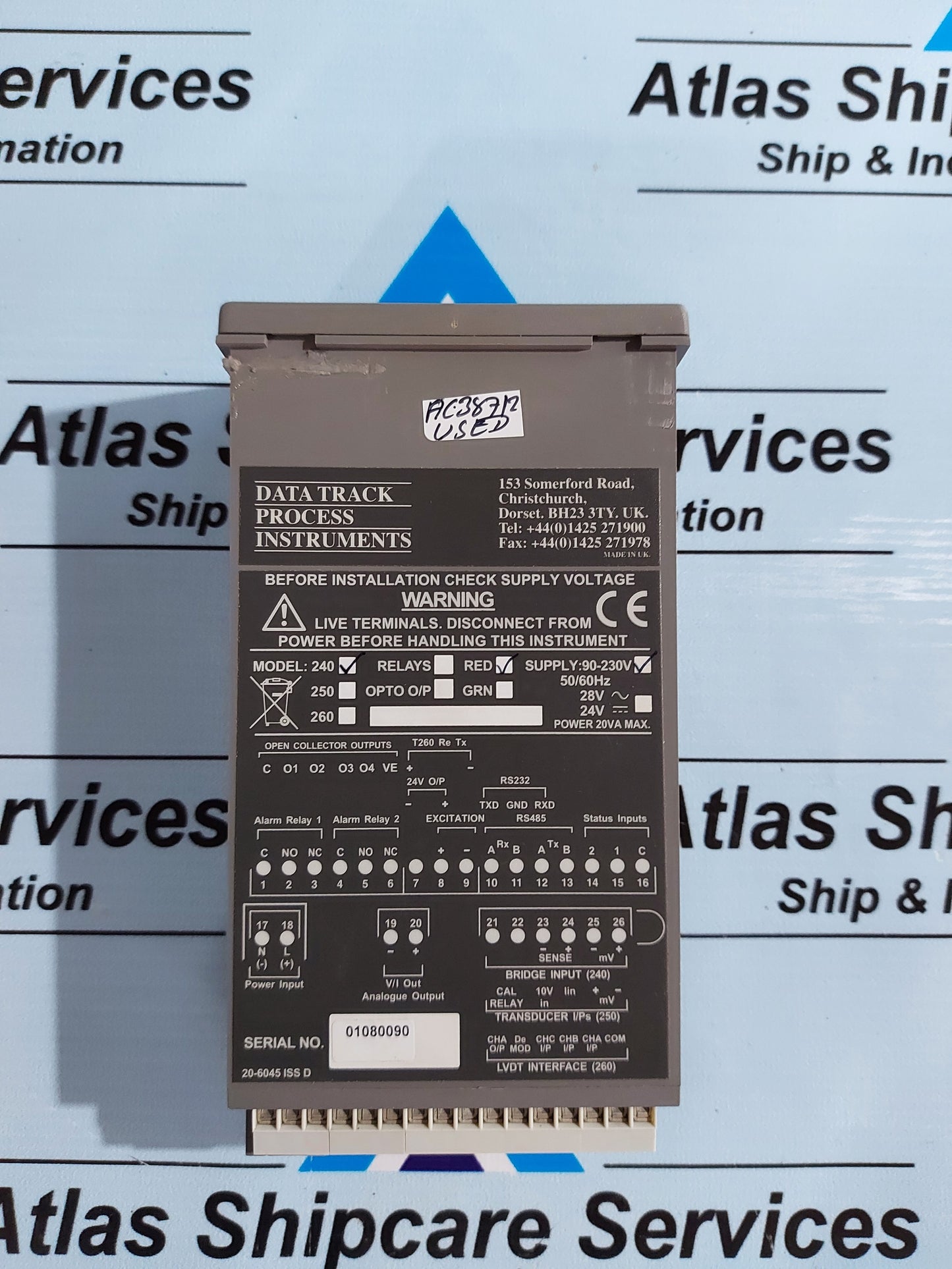 DATA TRACK PROCESS INSTRUMENTS TRACKER 200 MODEL 240