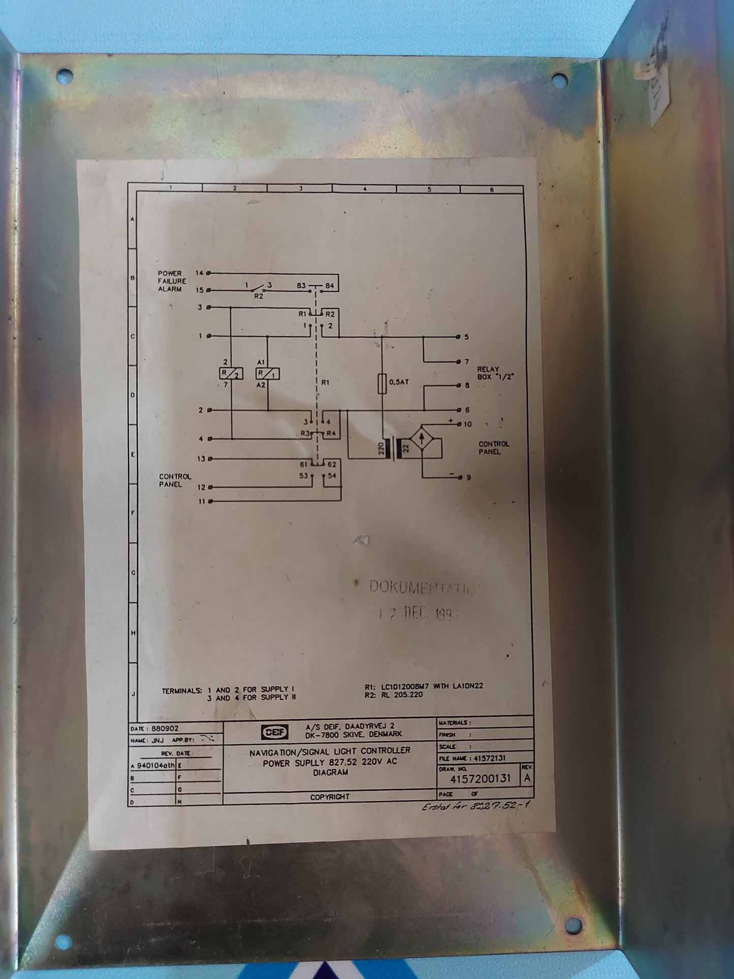 DEIF MALLING 827.52 NAVIGATION/SIGNAL LIGHT CONTROLLER