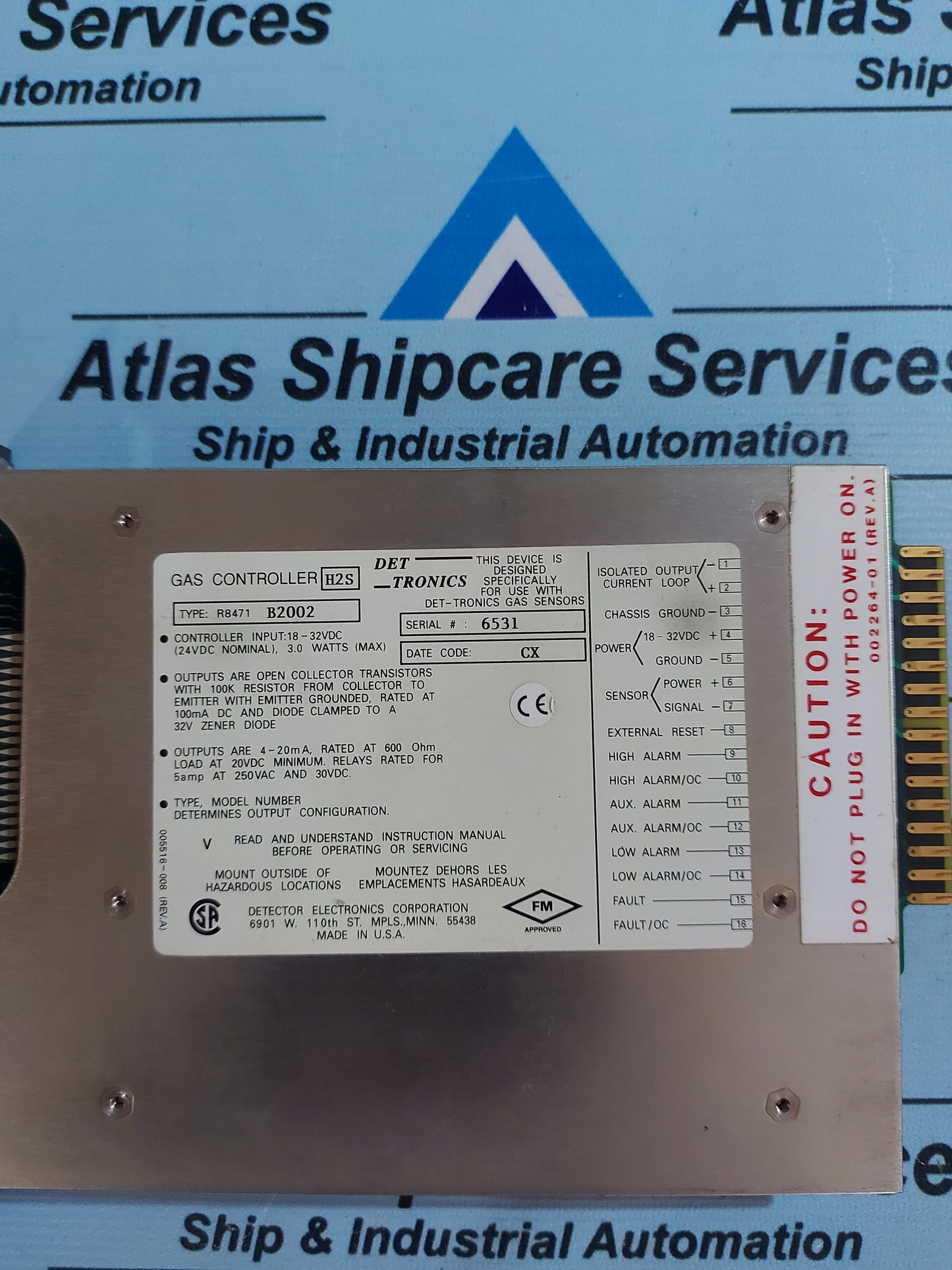 DET-TRONICS R8471 B2002 GAS CONTROLLER H2S