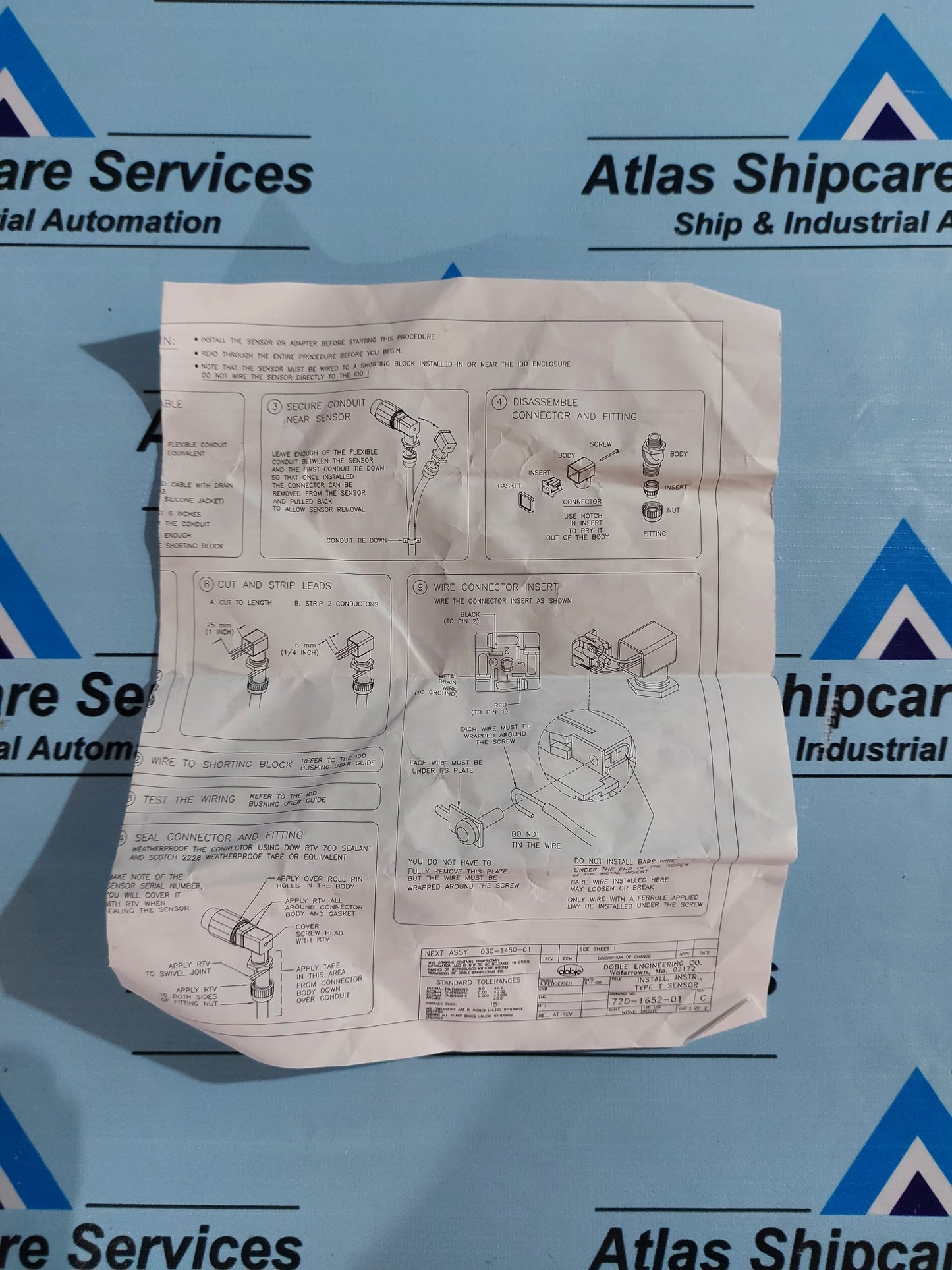 DOBLE 03C-1451-01 BUSHING SENSOR TAP ADAPTER KIT