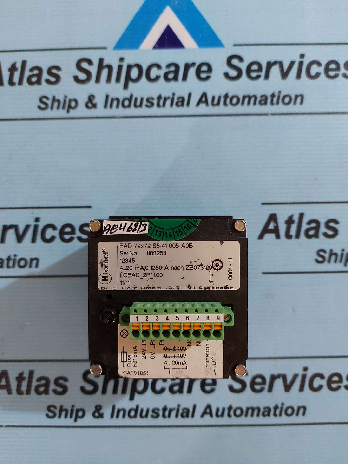 DR. E.HORN AMP METER 0-1250A EAD 72x72 S5-41 005 A0B