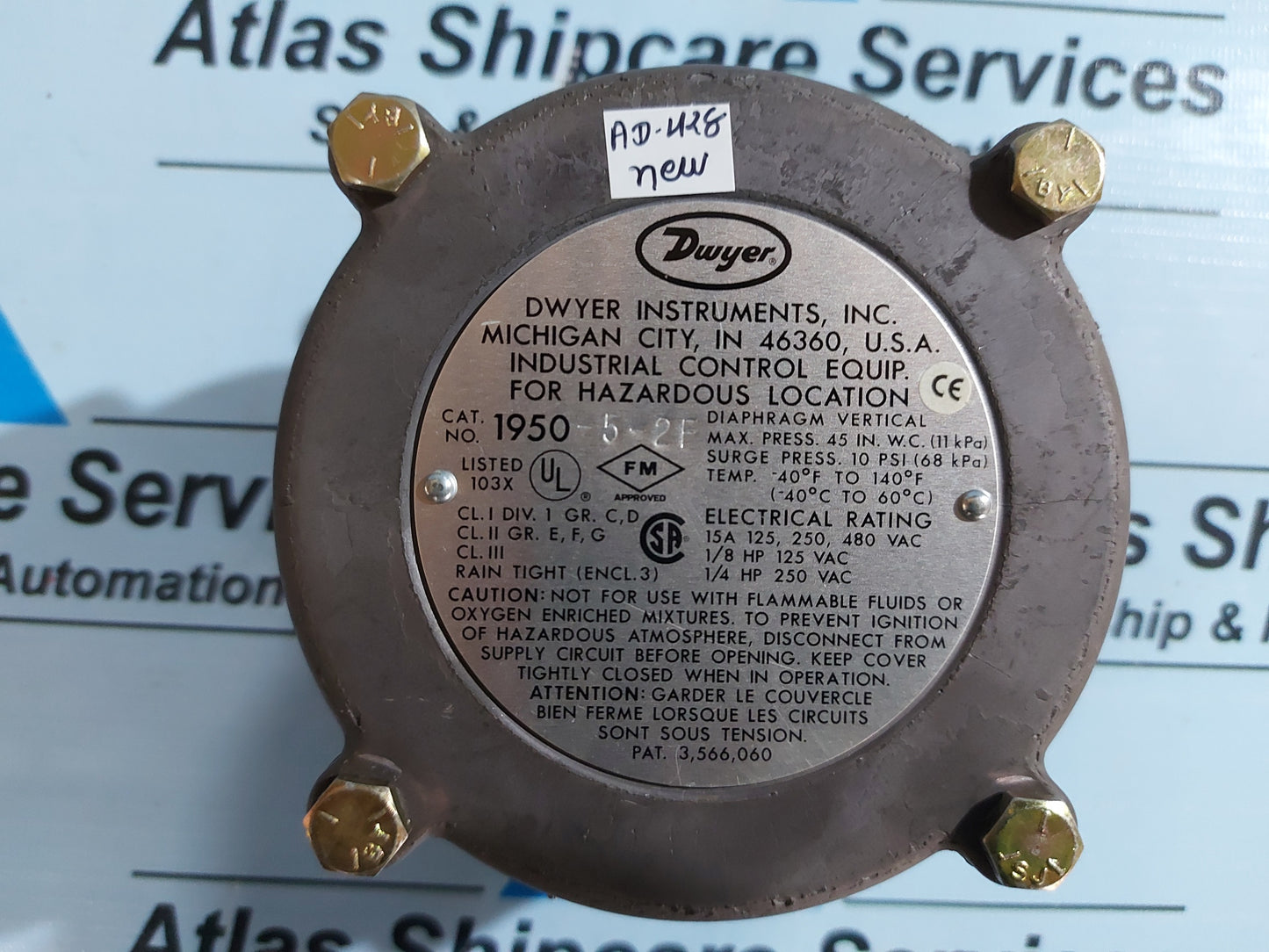 DWYER 1950-5-2F EXPLOSION-PROOF DIFFERENTIAL PRESSURE SWITCH