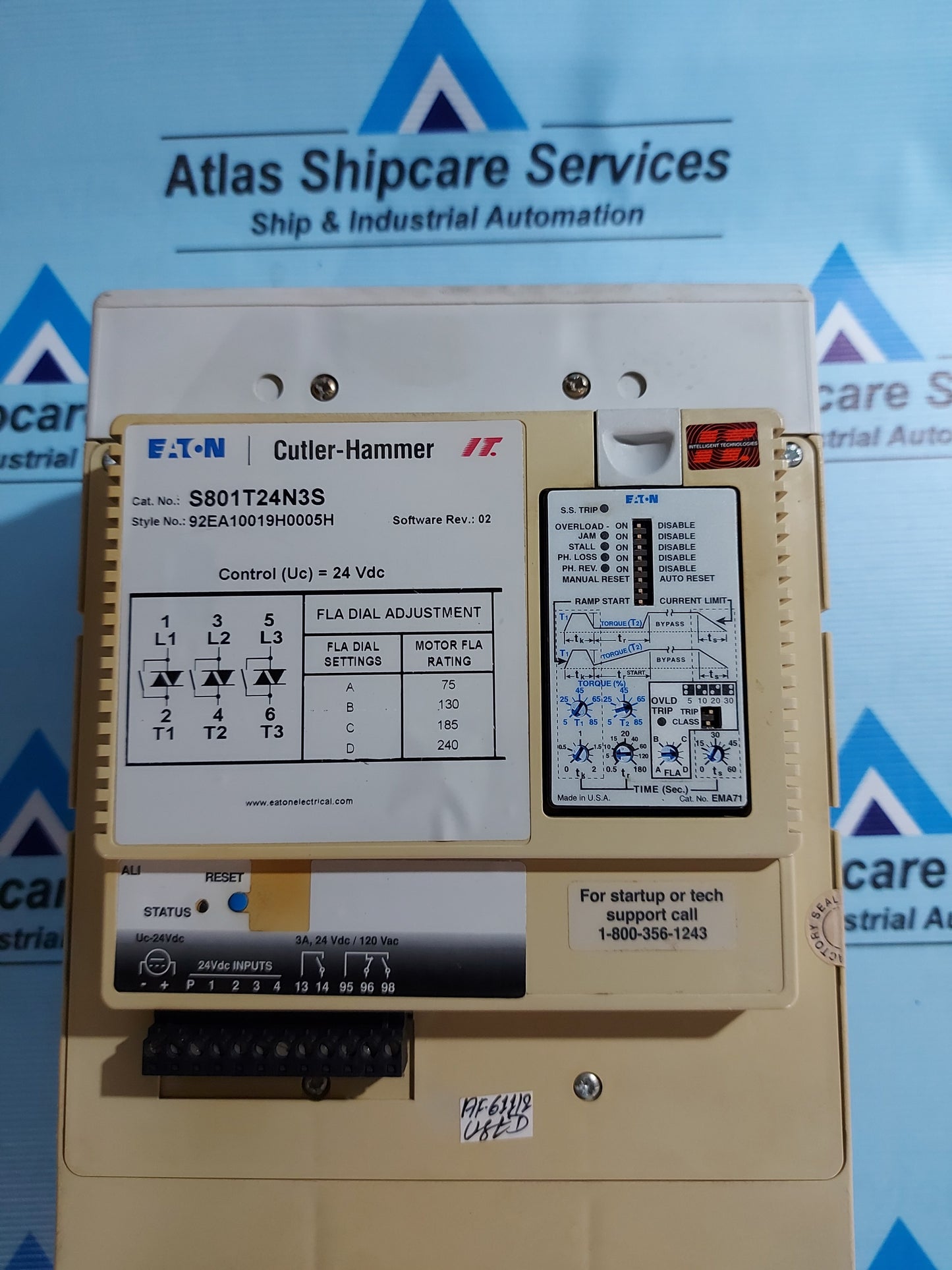 EATON CUTLER-HAMMER S801T24N3S SOFT STARTER 240 AMPS REV.02