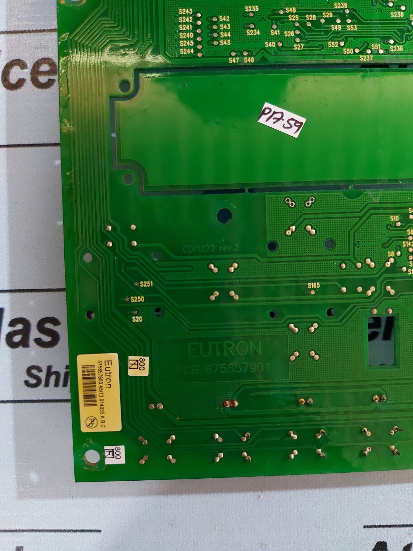ELECTROLUX COPUI20-x1 675857600 INTERFACE CONTROL DISPLAY BOARD