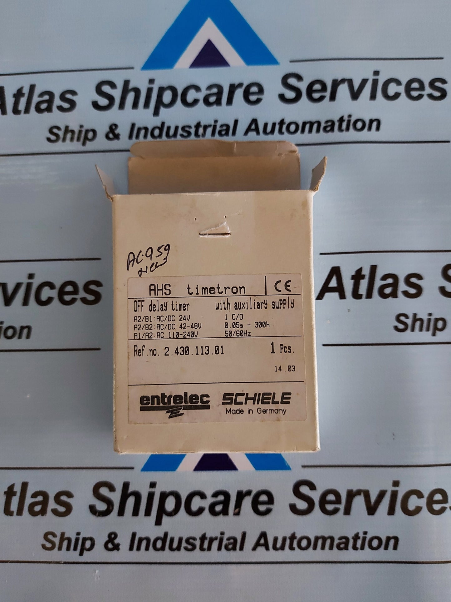 ENTRELEC SCHIELE AHS TIMETRON 2.430.113.01 OFF DELAY TIMER