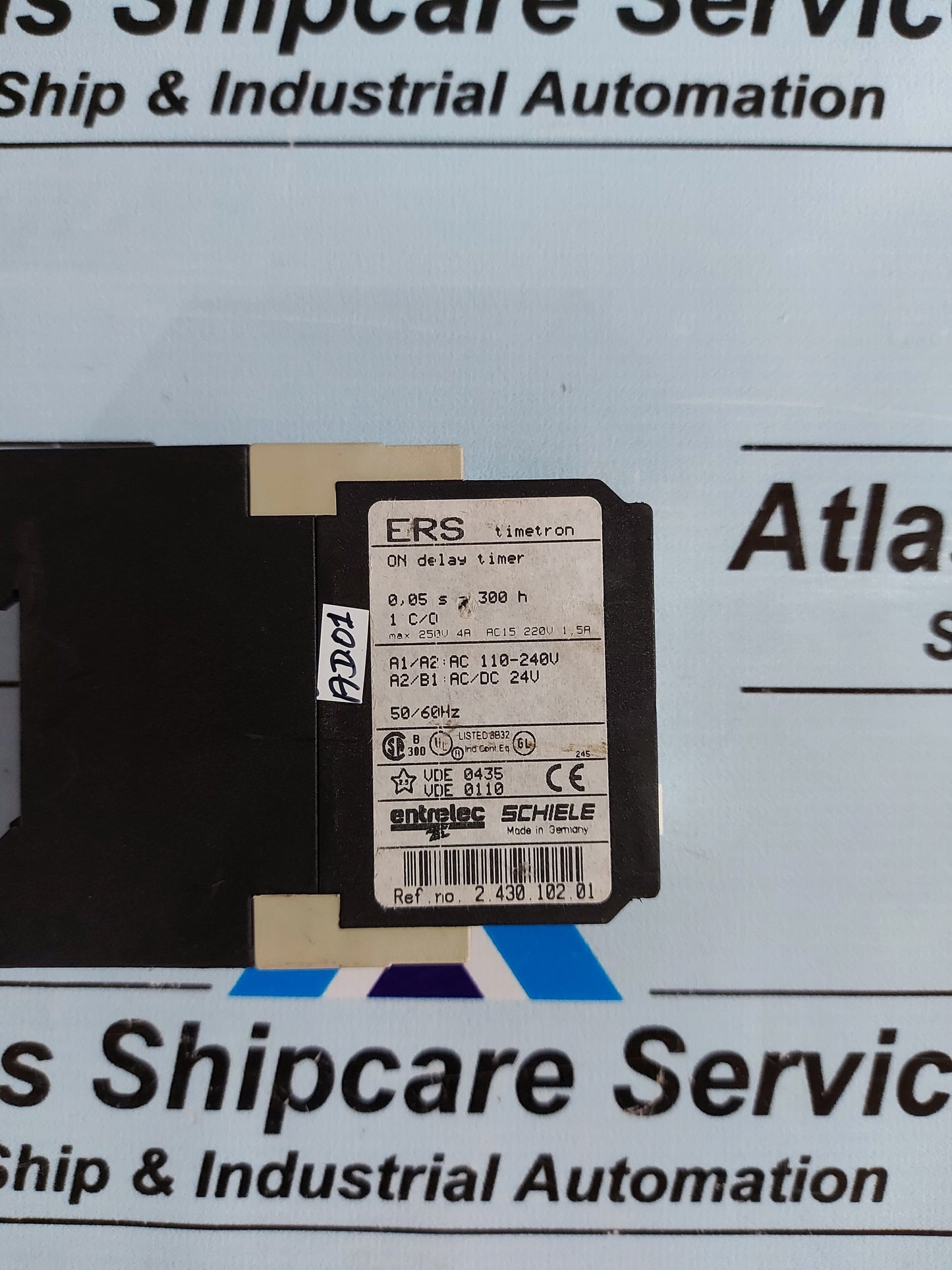 ENTRELEC SCHIELE ERS TIMETRON 2.430.102.01 ON DELAY TIMER