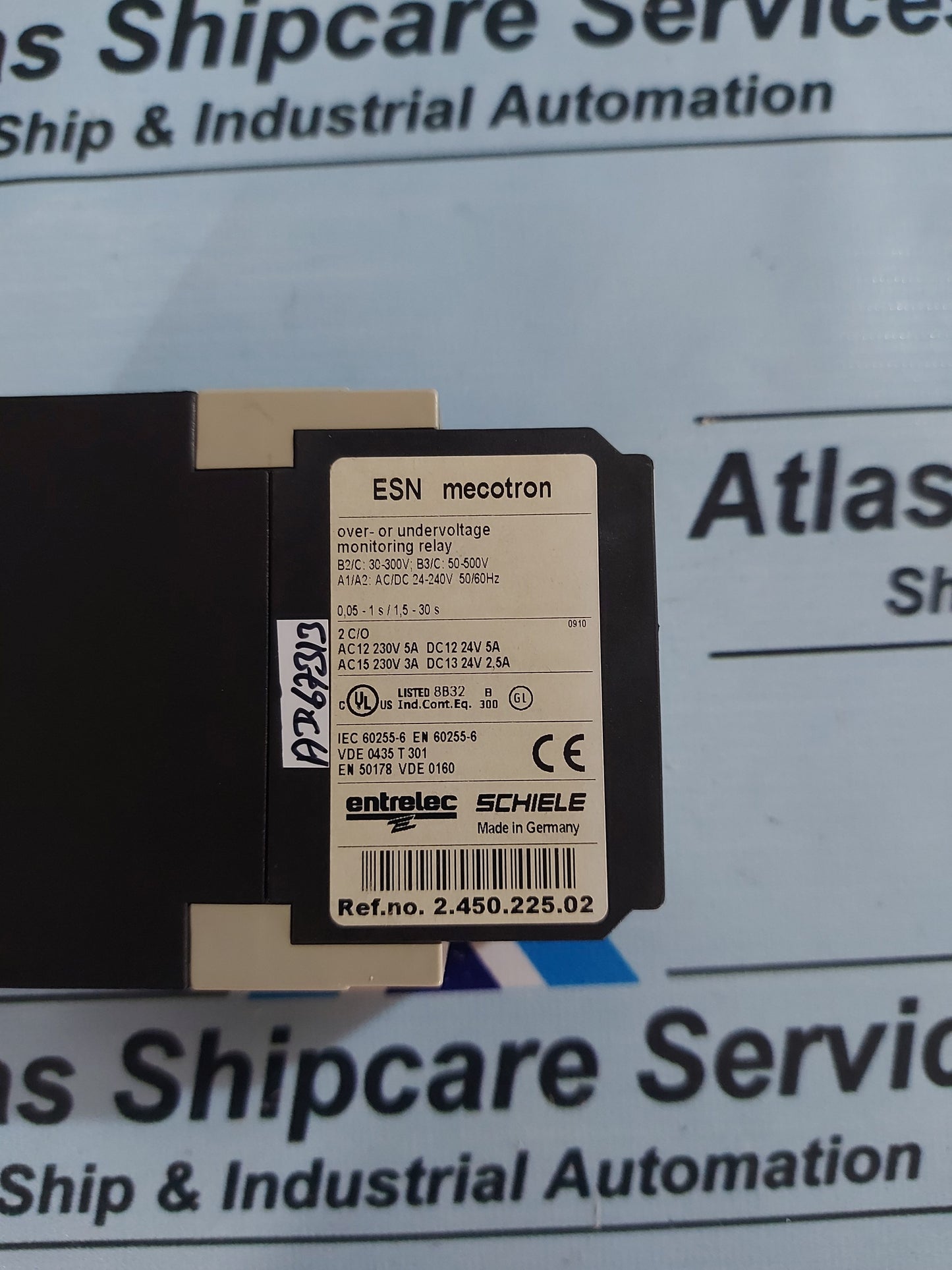 ENTRELEC SCHIELE ESN OVER-OR UNDERVOLTAGE MONITORING RELAY