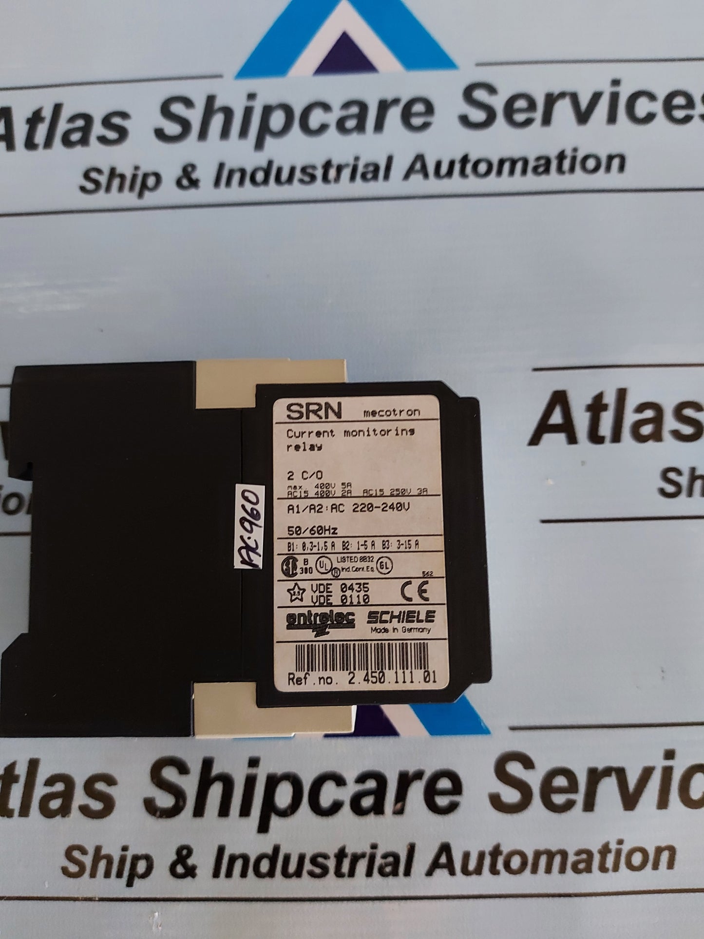 ENTRELEC SCHIELE SRN CURRENT MONITORING RELAY