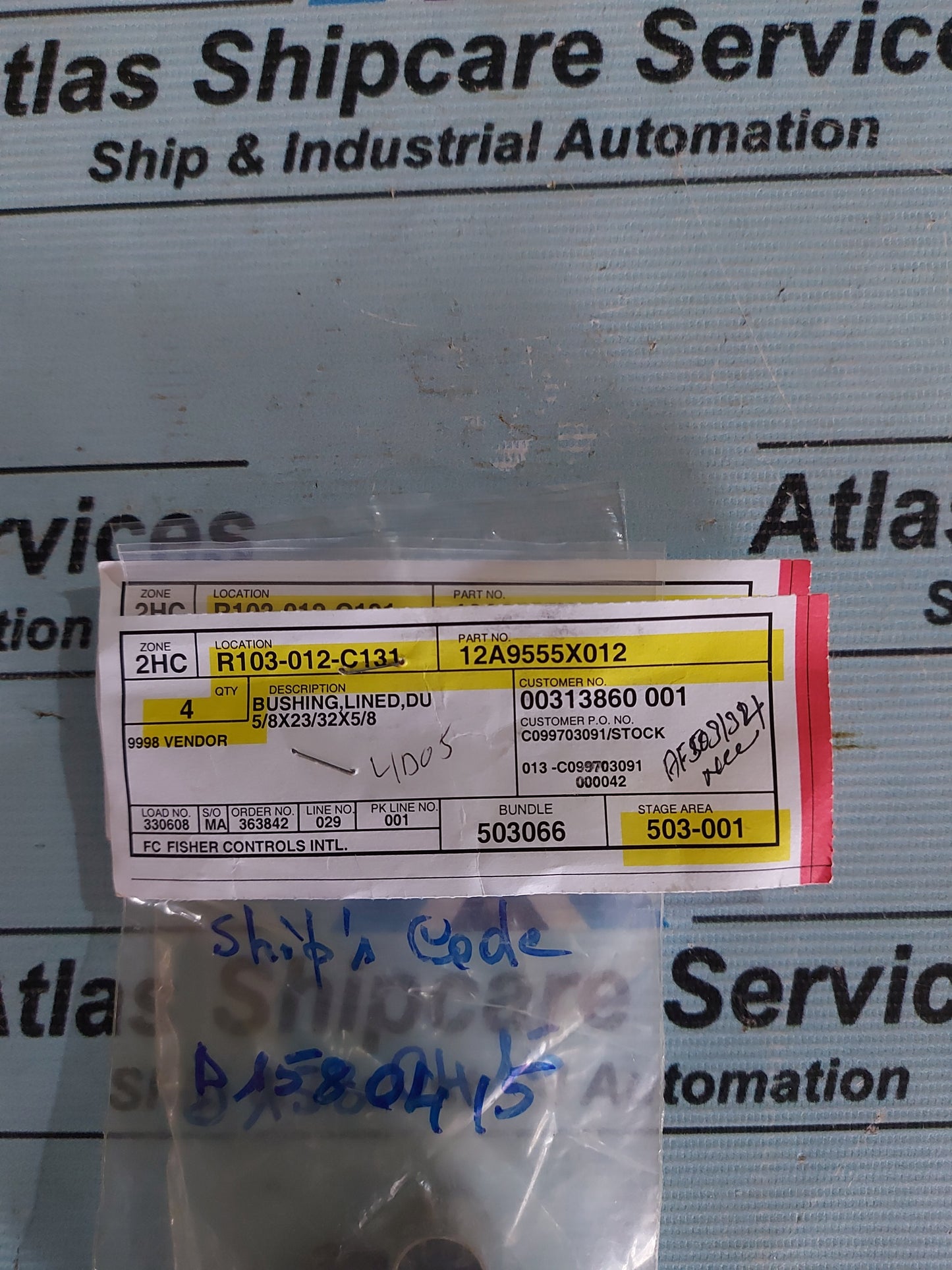 FISHER 12A9555X012 BUSHING LINED DU