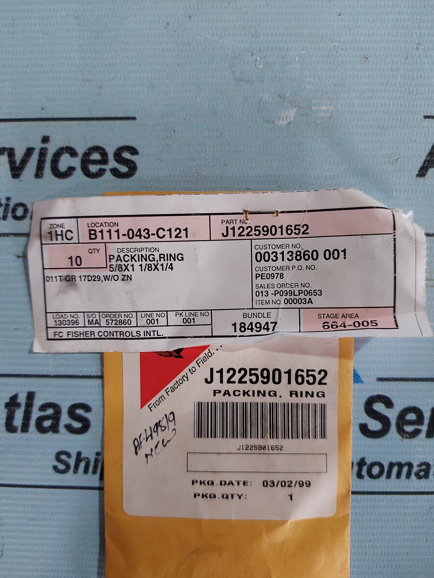 FISHER J1225901652 PACKING RING