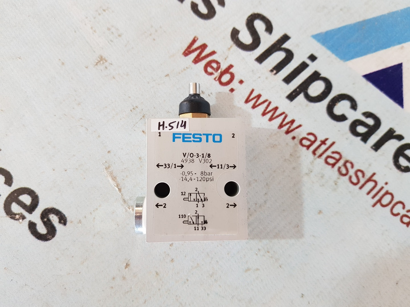 Festo V/0-3-1/8 Actuated Valve H514