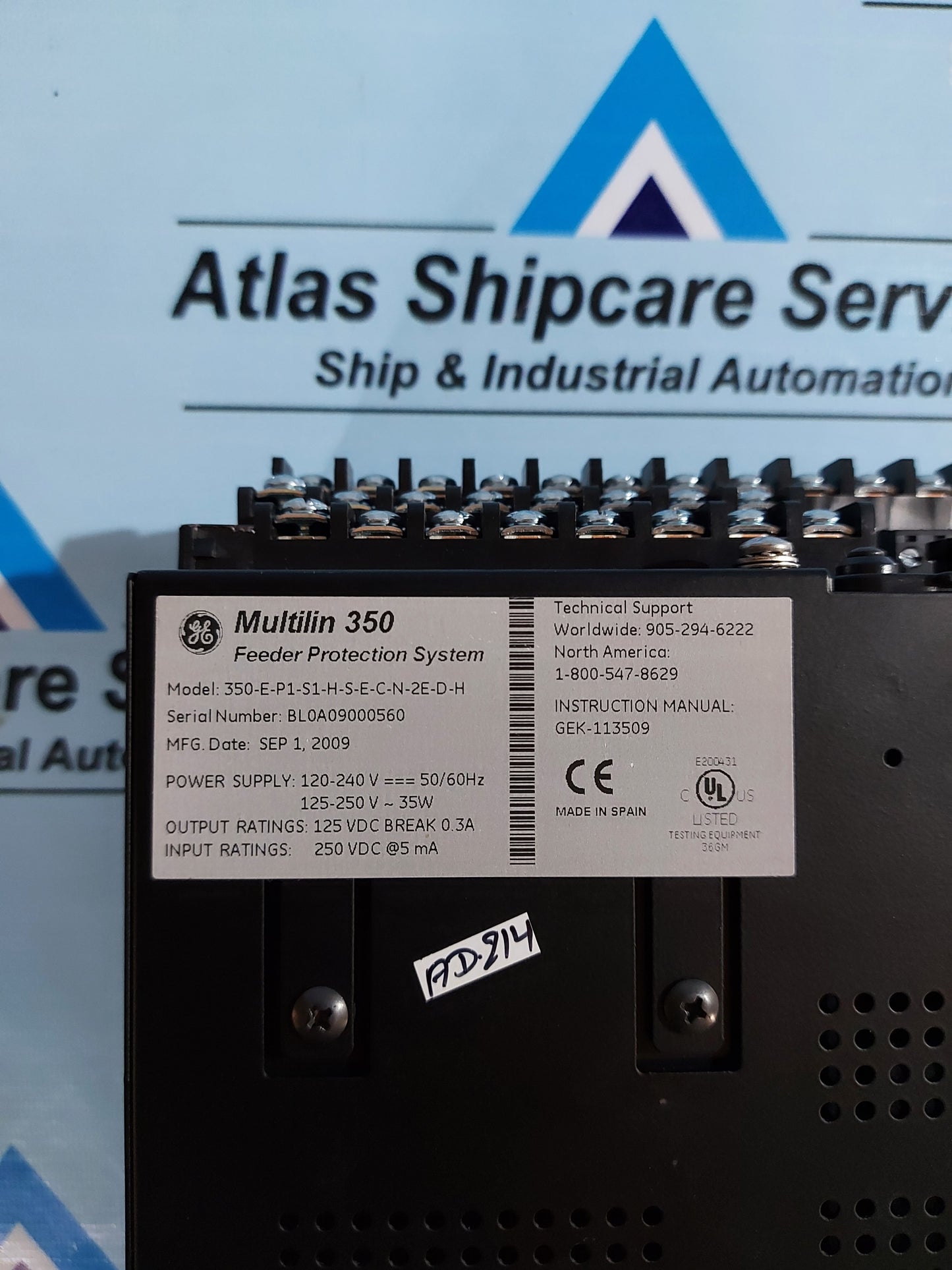 GE MULTILIN 350 FEEDER PROTECTION SYSTEM 350-E-P1-S1-H-S-E-C-N-2E-D-H