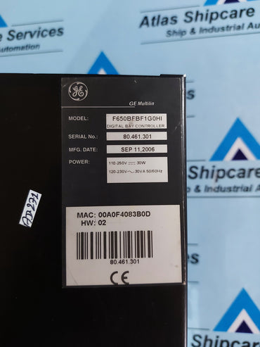 GE MULTILIN F650 DIGITAL BAY CONTROLLER F650BFBF1G0HI