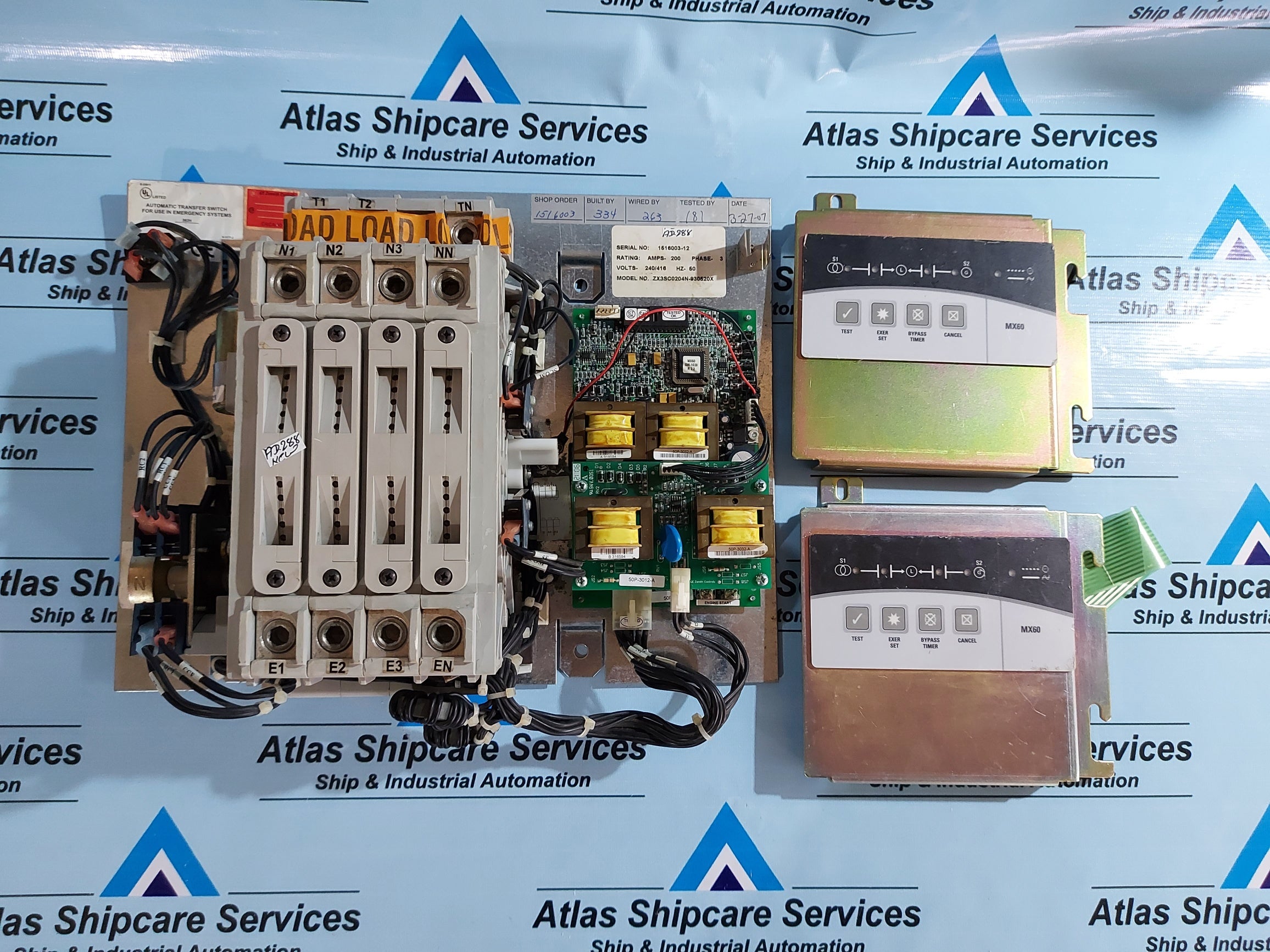 GE ZENITH CONTROLS ZX3SC0204N-930520X AUTOMATIC TRANSFER SWITCH CONTRO ...