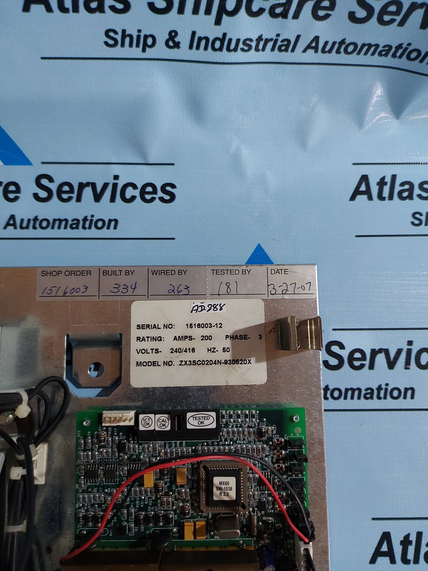 GE ZENITH CONTROLS ZX3SC0204N-930520X AUTOMATIC TRANSFER SWITCH CONTROL BOARD