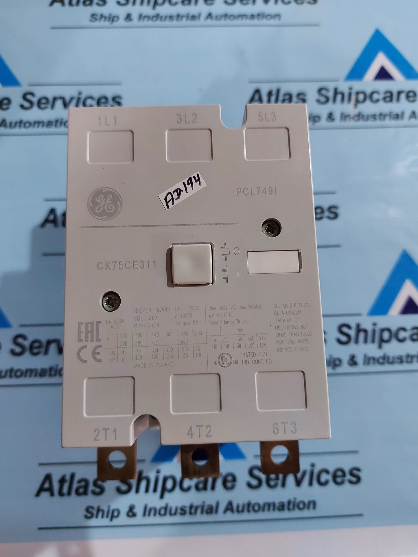 GENERAL ELECTRIC CK75CE311 CONTACTOR PCL749I