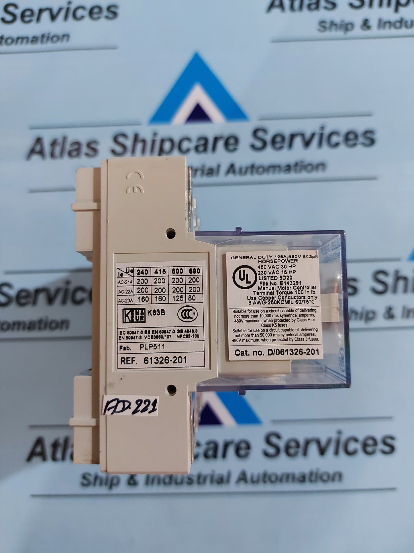 GENERAL ELECTRIC DILOS 2-200 D/061326-201 MODULAR ROTARY SWITCH 3-PHASE 200A