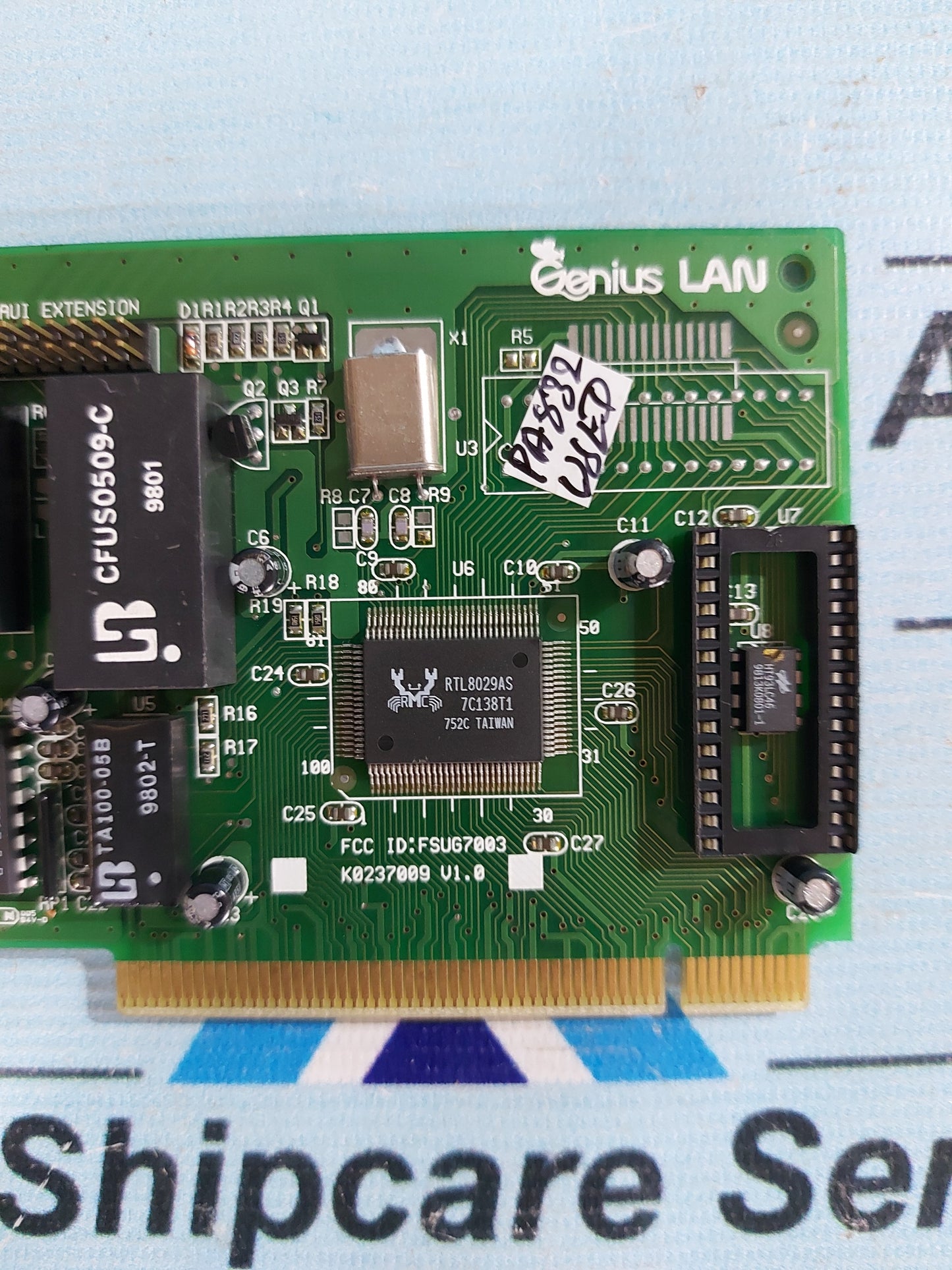 GENIUS PCI LAN CARD K0237009 V1.0 FSUG7003 NETWORK CARD WITH AVI EXT