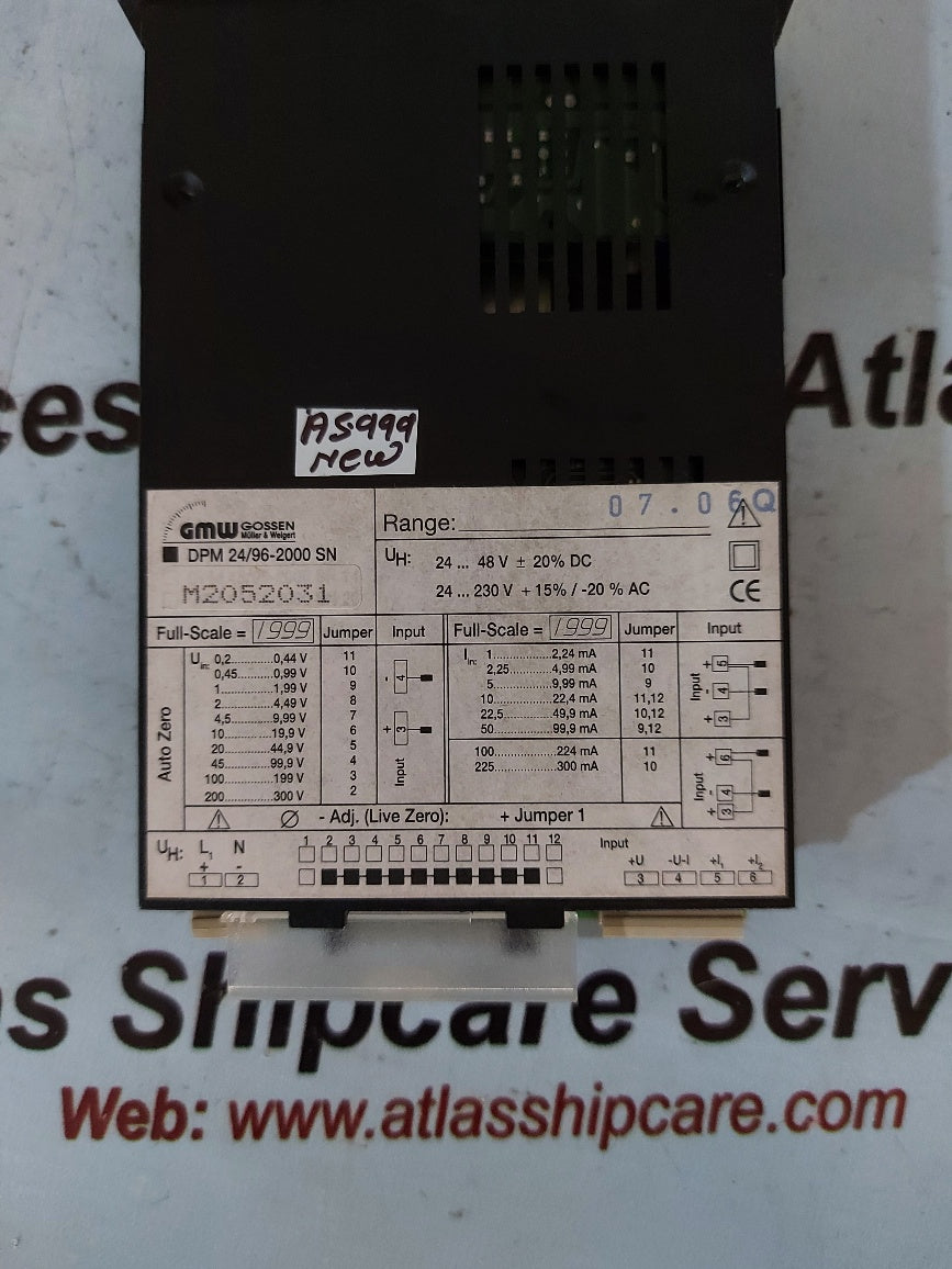 GMW Gossen DPM 24/96-2000 SN Operating Digital Panel Meter