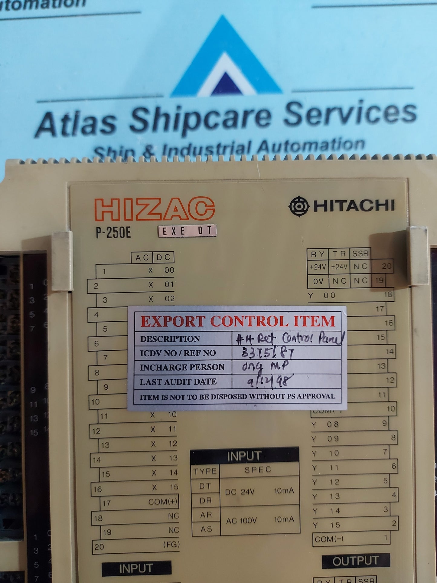 HITACHI HIZAC P-250E EXE DT PROGRAMMER CONTROLLER AG325