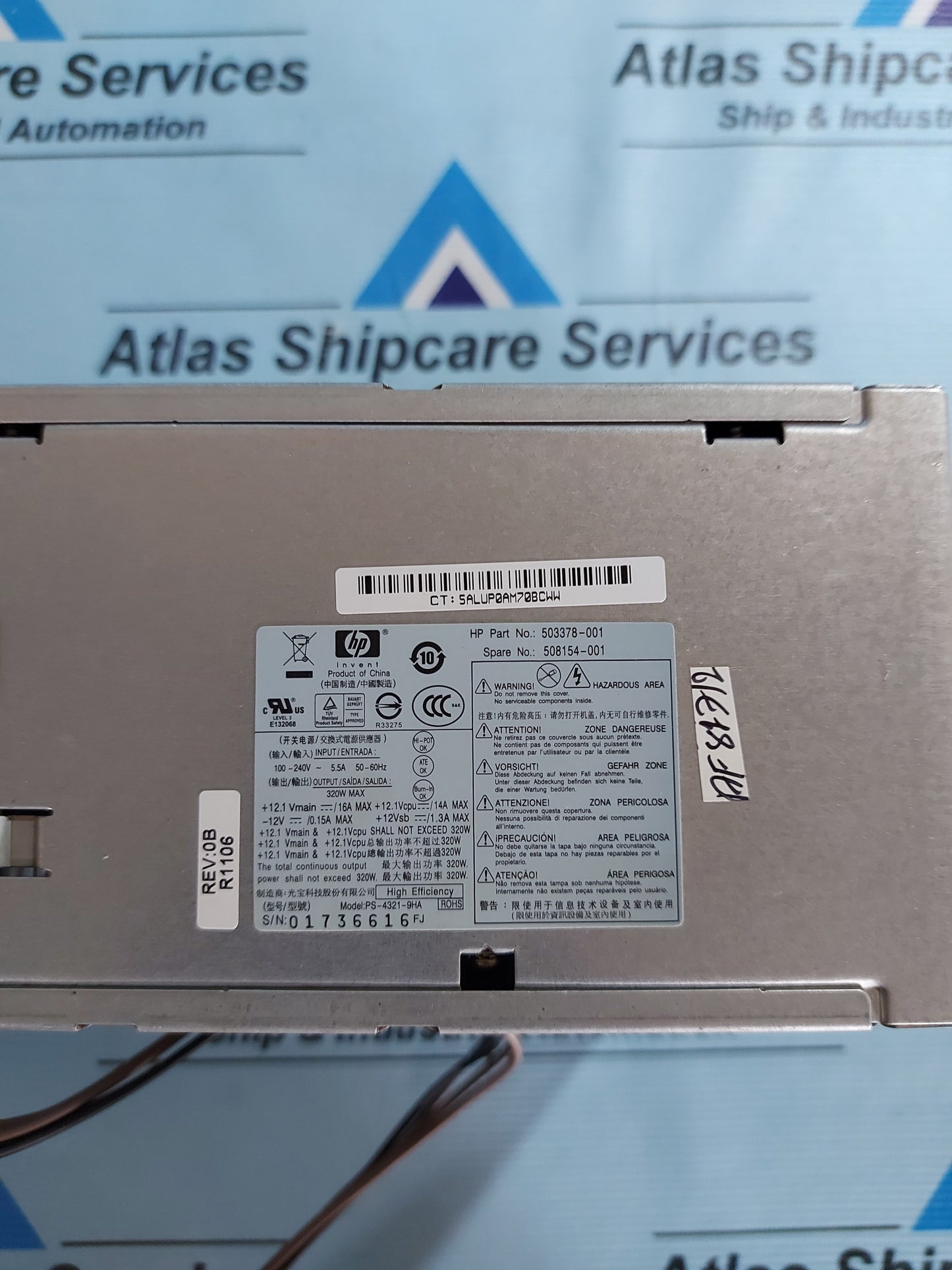HP ELITE 8000 320W POWER SUPPLY 503378-001 508154-001 PS-4321-9HA