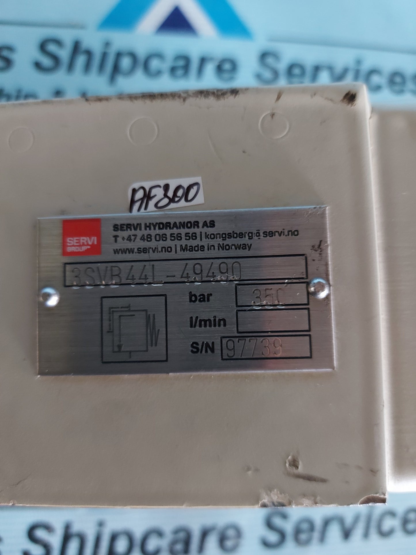 HYDRANOR KONGSBERG 3SVB44L-49490 350 BAR MARINE HYDRAULIC VALVE