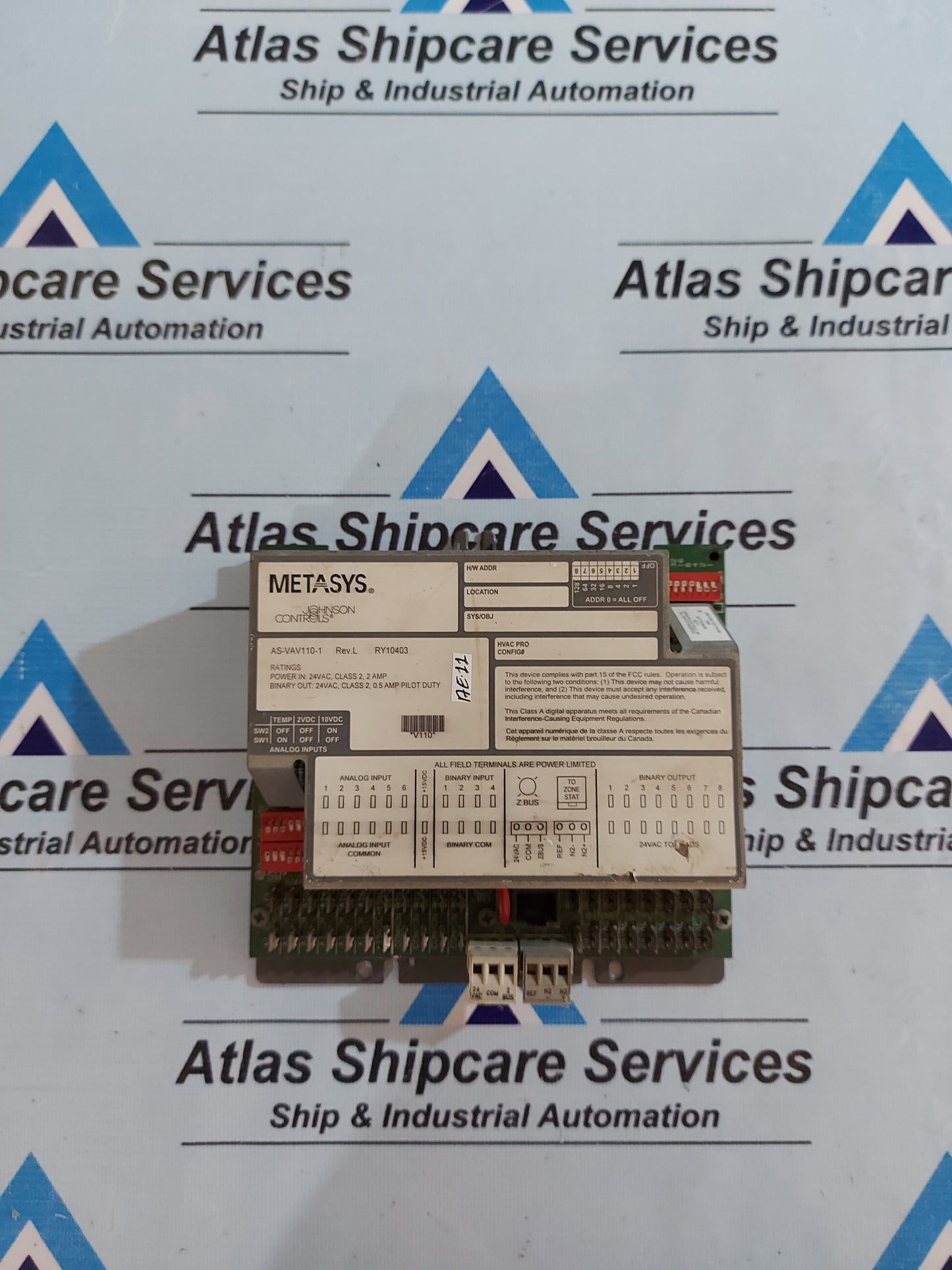 JOHNSON CONTROLS METASYS AS-VAV110-1 VARIABLE AIR VOLUME CONTROLLER