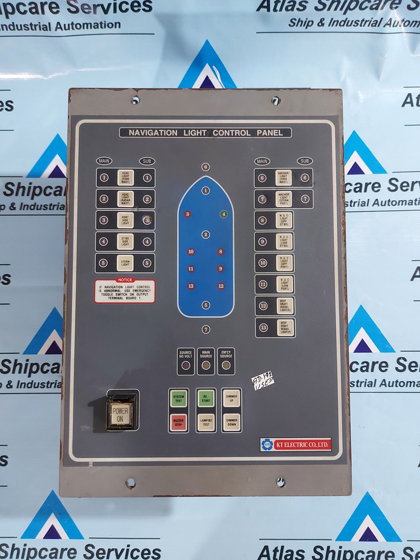 KT ELECTRIC KT-NAVICON-B4 NAVIGATION LIGHT CONTROL PANEL