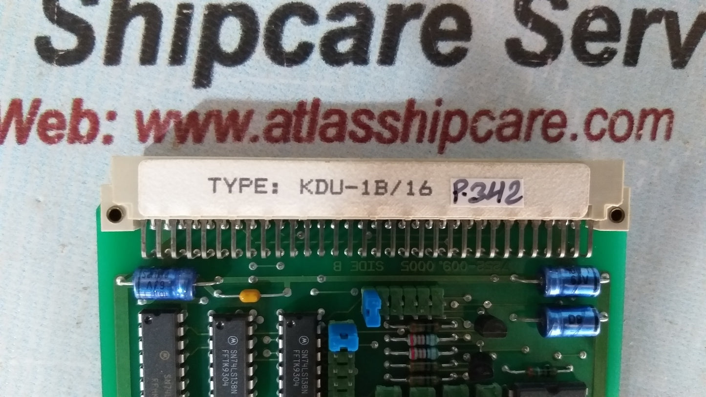 Kongsberg/Autronica KDU-1B/16 7252-009.0005 Pcb Card