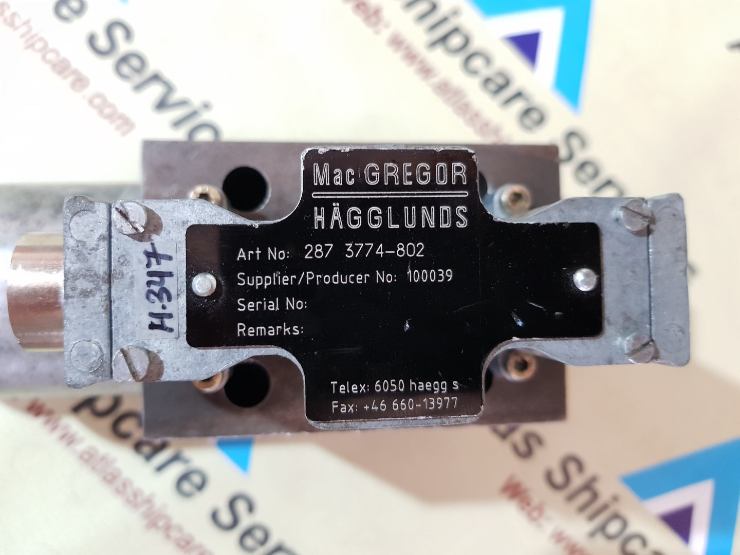 MACGREGOR HAGGLUNDS 287 3774-802 DIRECTIONAL CONTROL VALVE H347