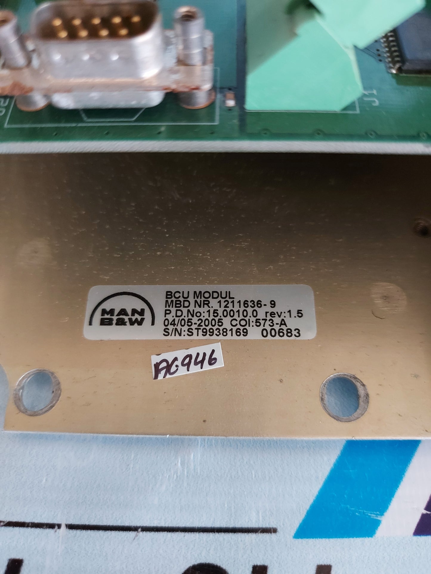 MAN B&W 1211636.9 REV 1.5 BACKUP CONTROL UNIT
