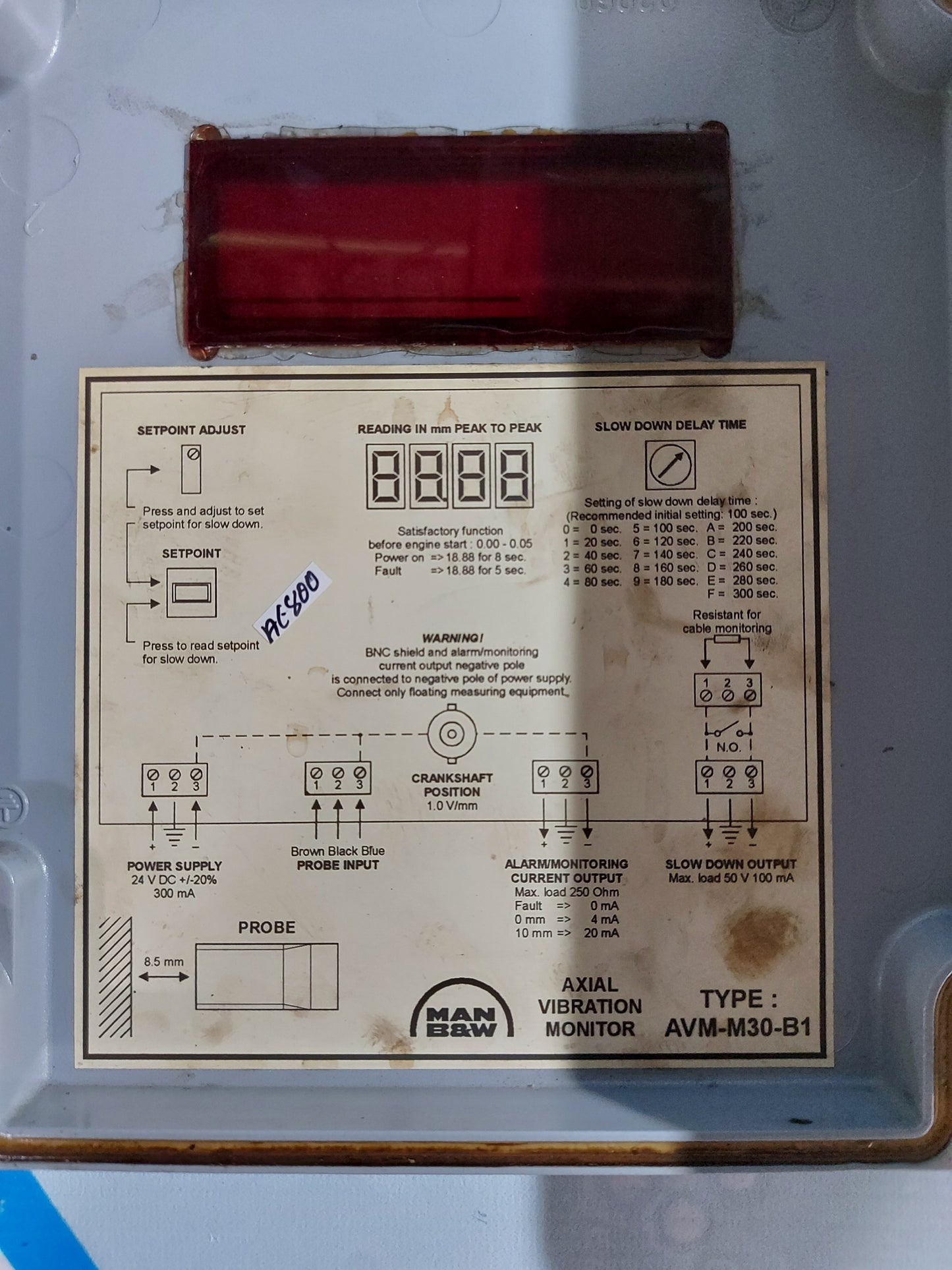 MAN B&W AVM-M30-B1 AXIAL VIBRATION MONITOR