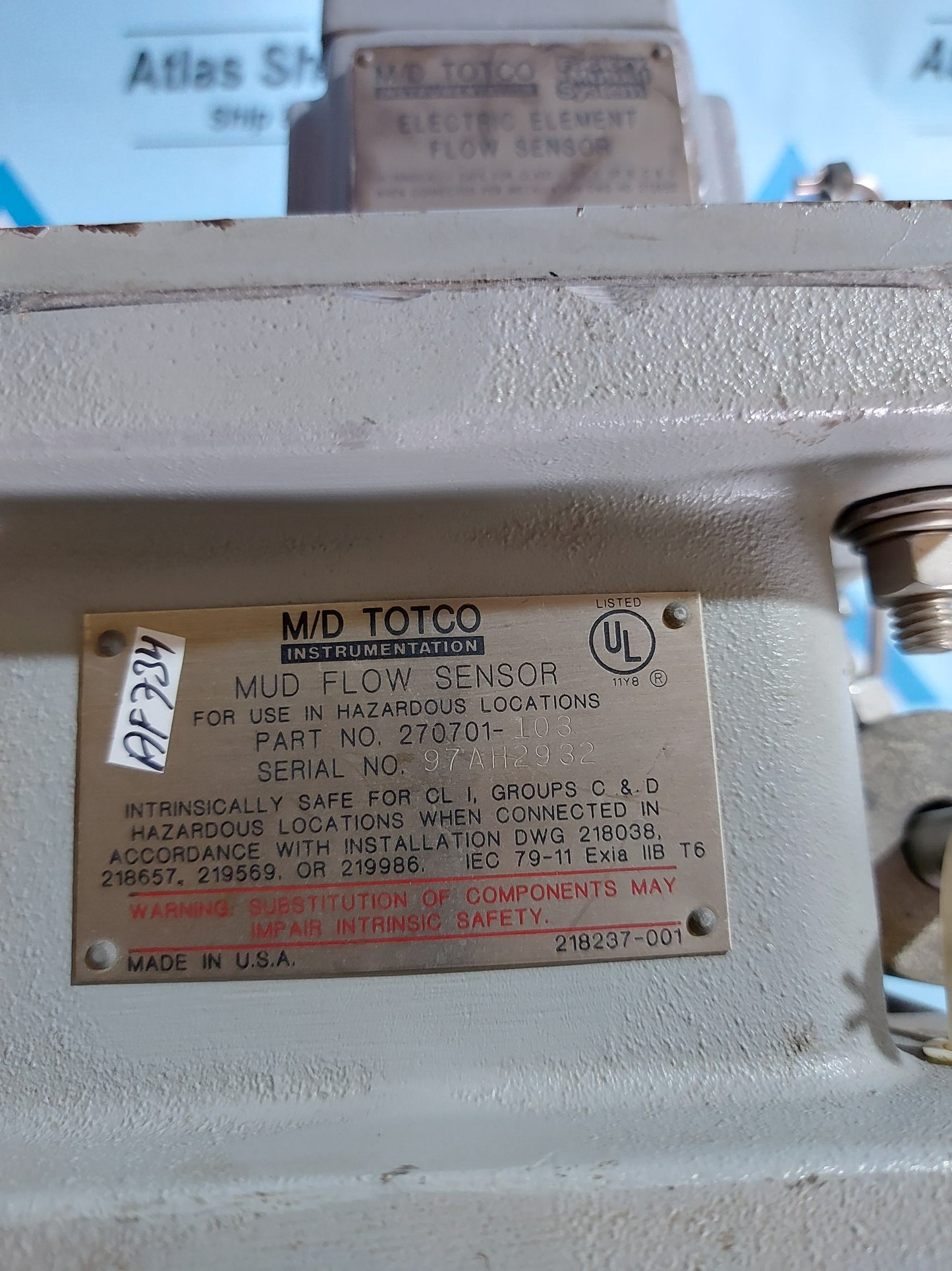 M/D TOTCO MUD FLOW SENSOR 270701-103