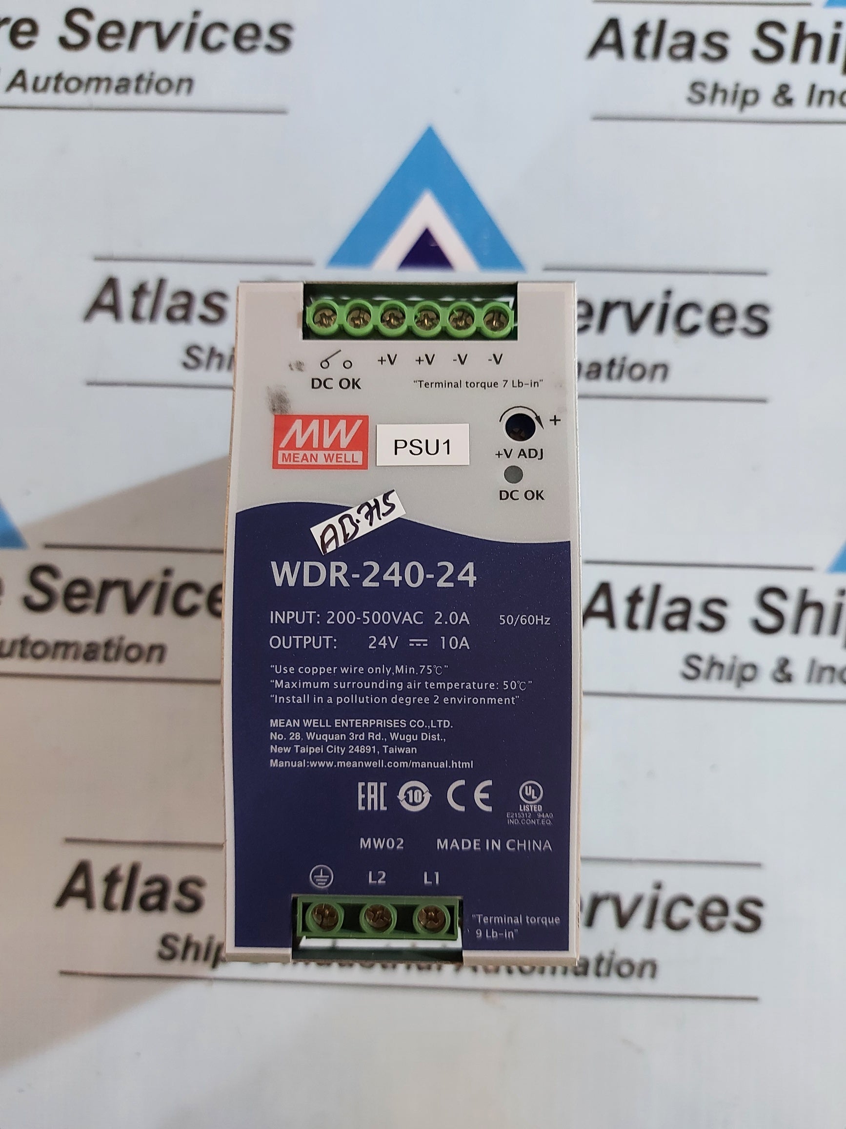 MEAN WELL WDR-240-24 SWITCHING POWER SUPPLY