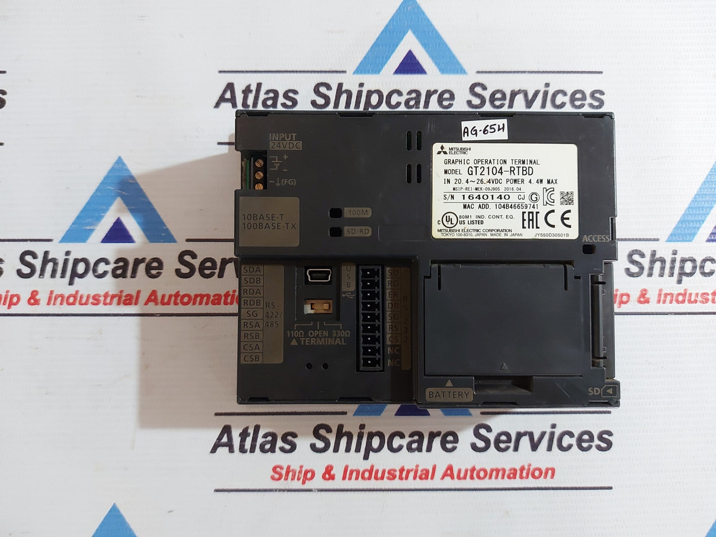 MITSUBISHI ELECTRIC GT2104-RTBD GRAPHIC OPERATION TERMINAL AG654