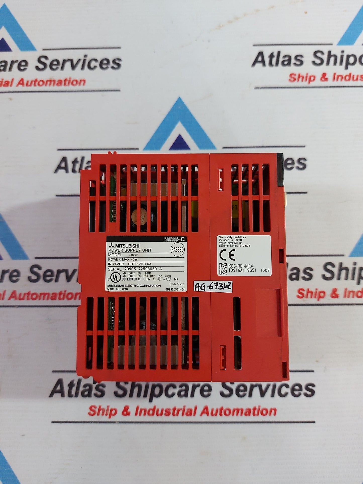 MITSUBISHI MELSEC-Q Q63P POWER SUPPLY UNIT AG673