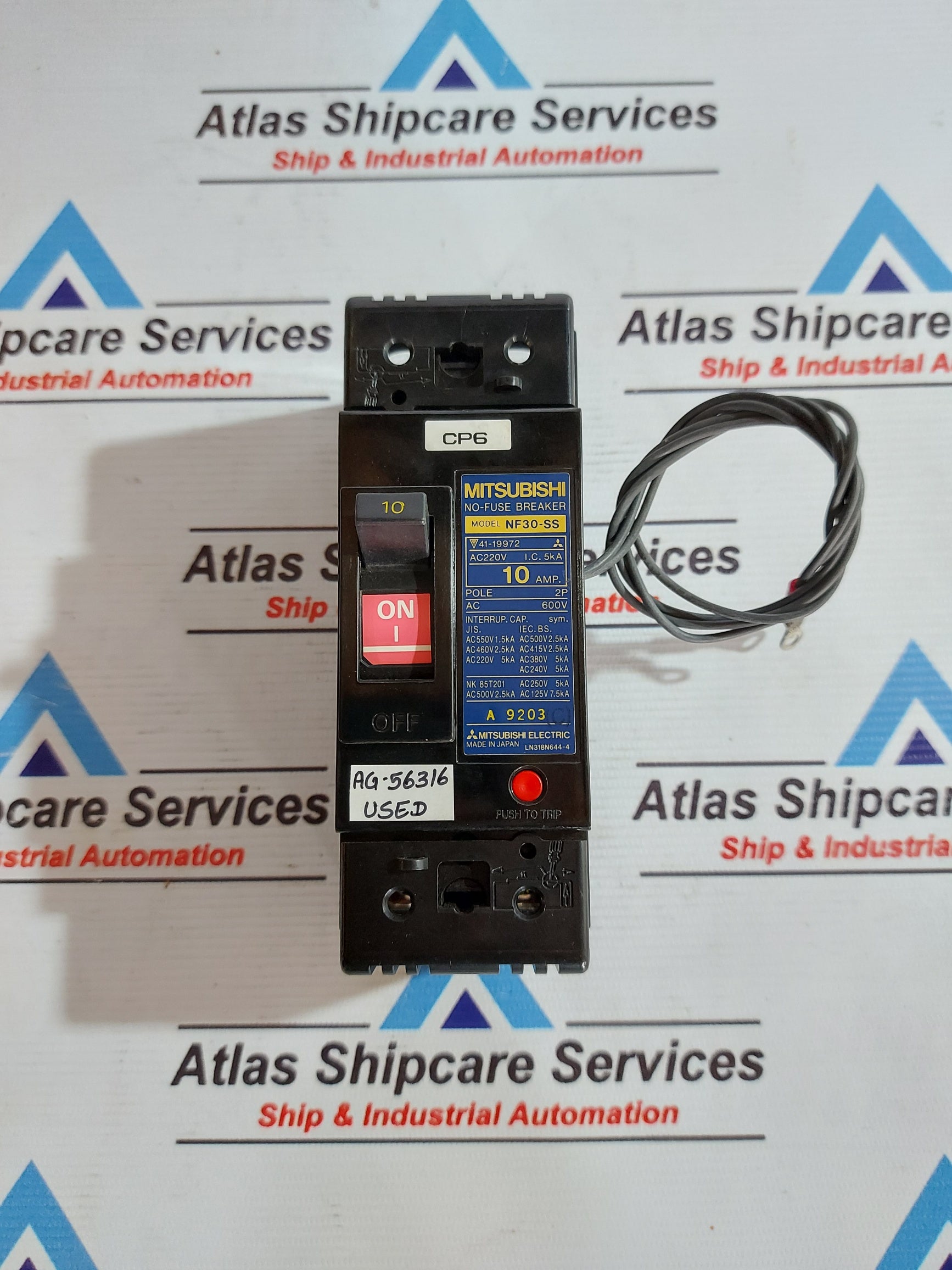 MITSUBISHI NF30-SS NO-FUSE BREAKER 10A 600VAC – Atlas MITSUBISHI NF30-SS NO-FUSE BREAKER 10A 600VAC – Atlas