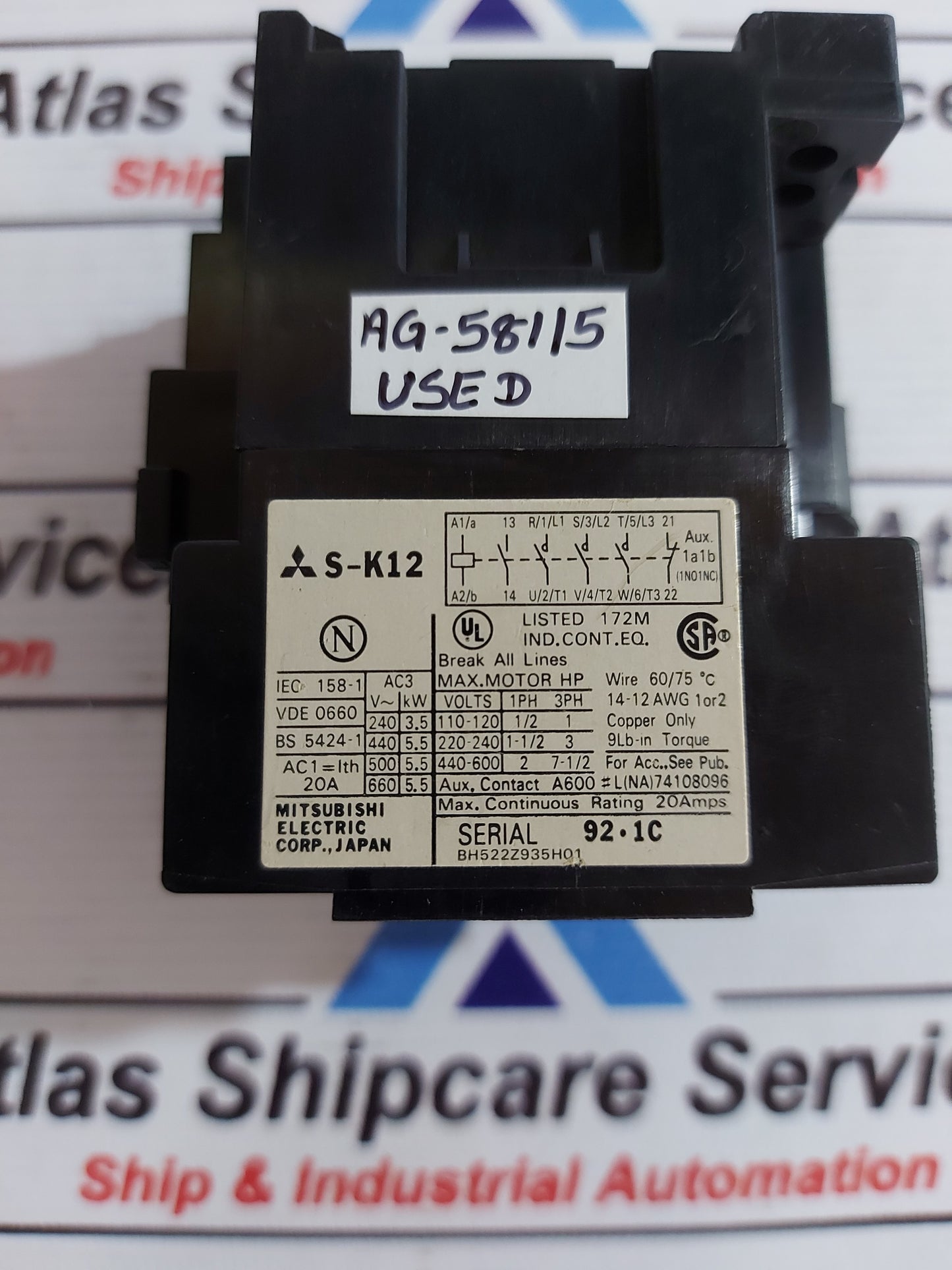 MITSUBISHI S-K12 20A MAGNETIC CONTACTOR COIL AG581