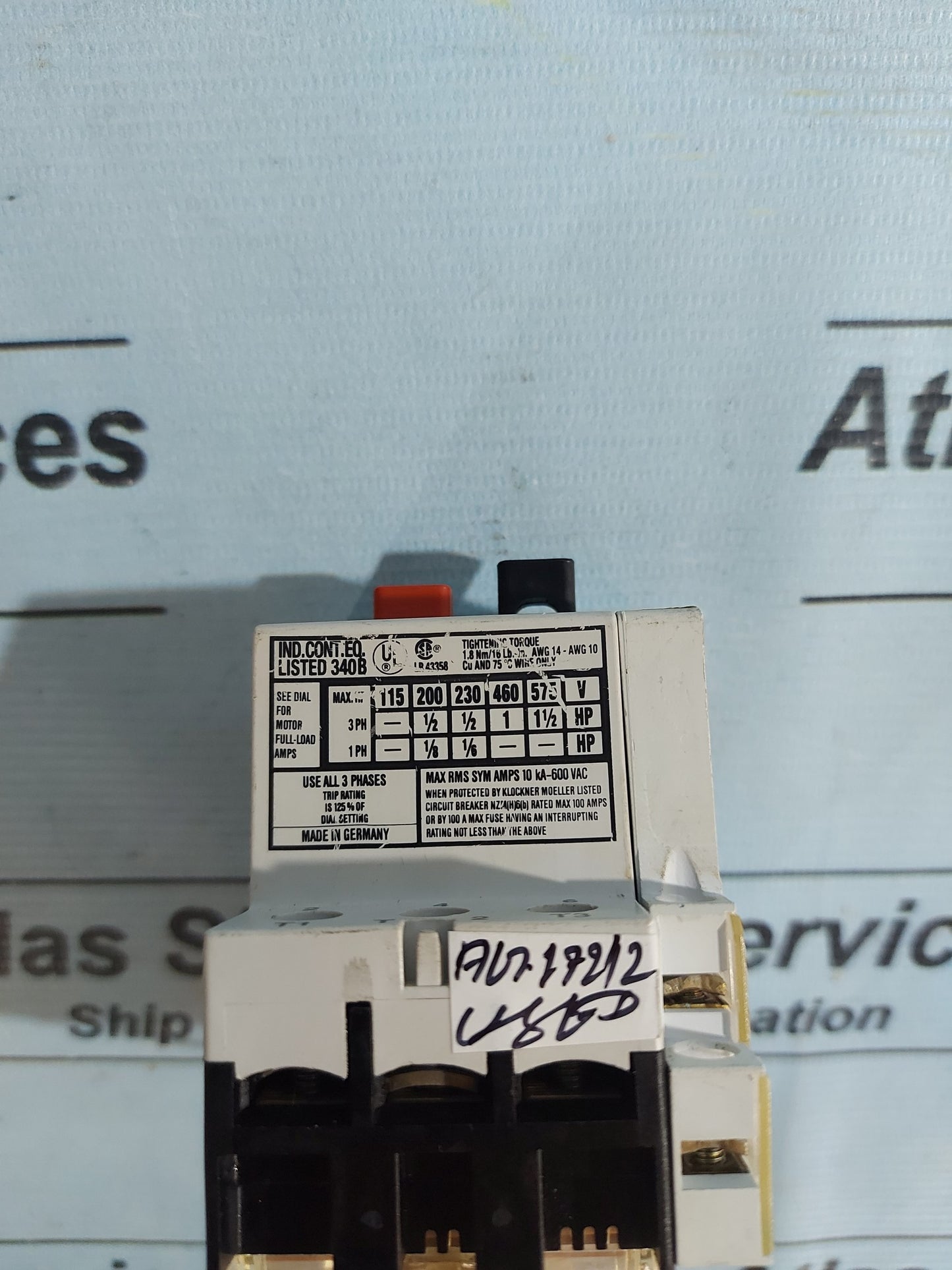 MOELLER PKZM 1-2.4 THERMAL MAGNETIC CIRCUIT BREAKER AG172