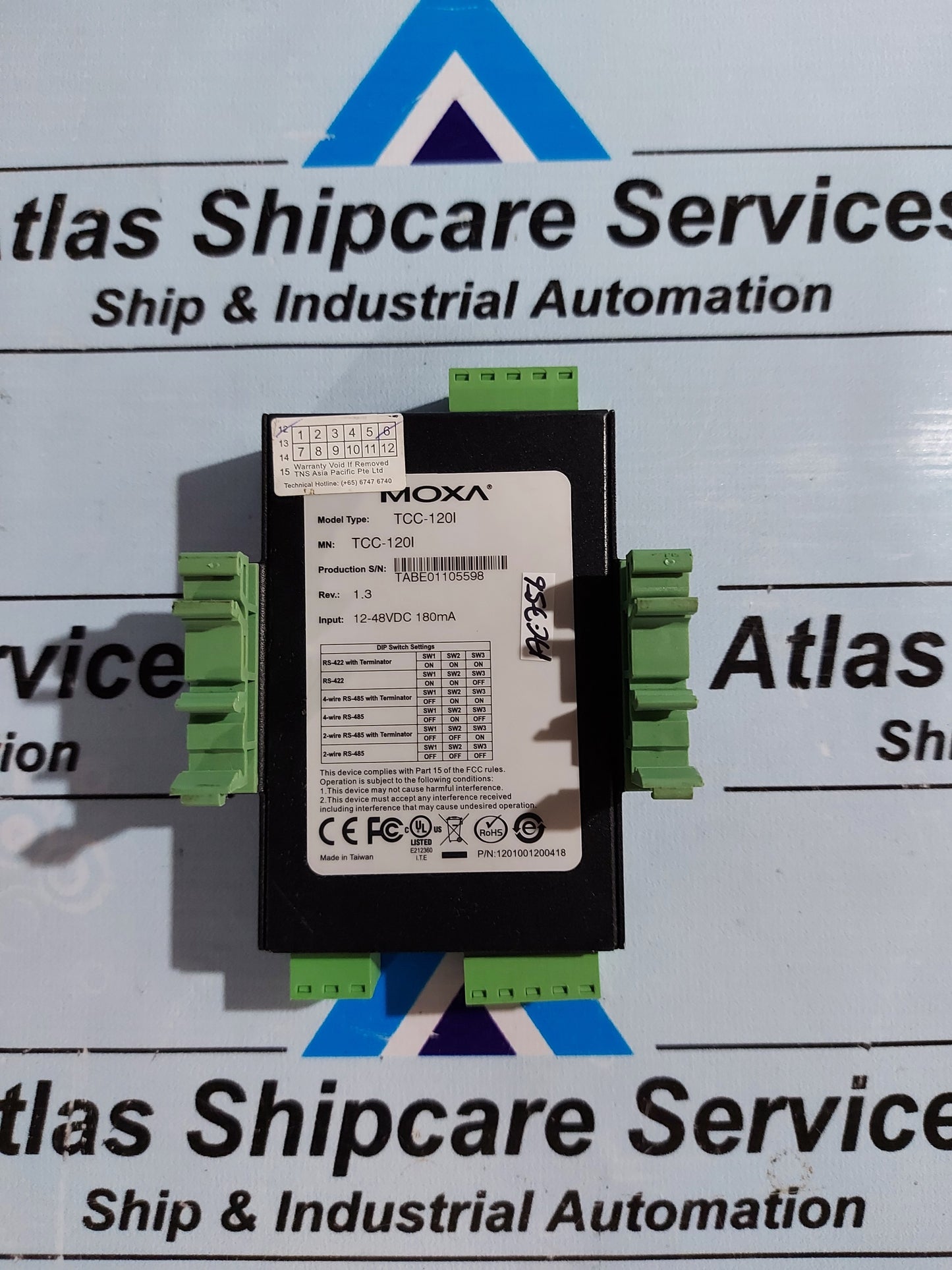 MOXA TRANSIO TCC-120I ISOLATED RS-422/485 REPEATER