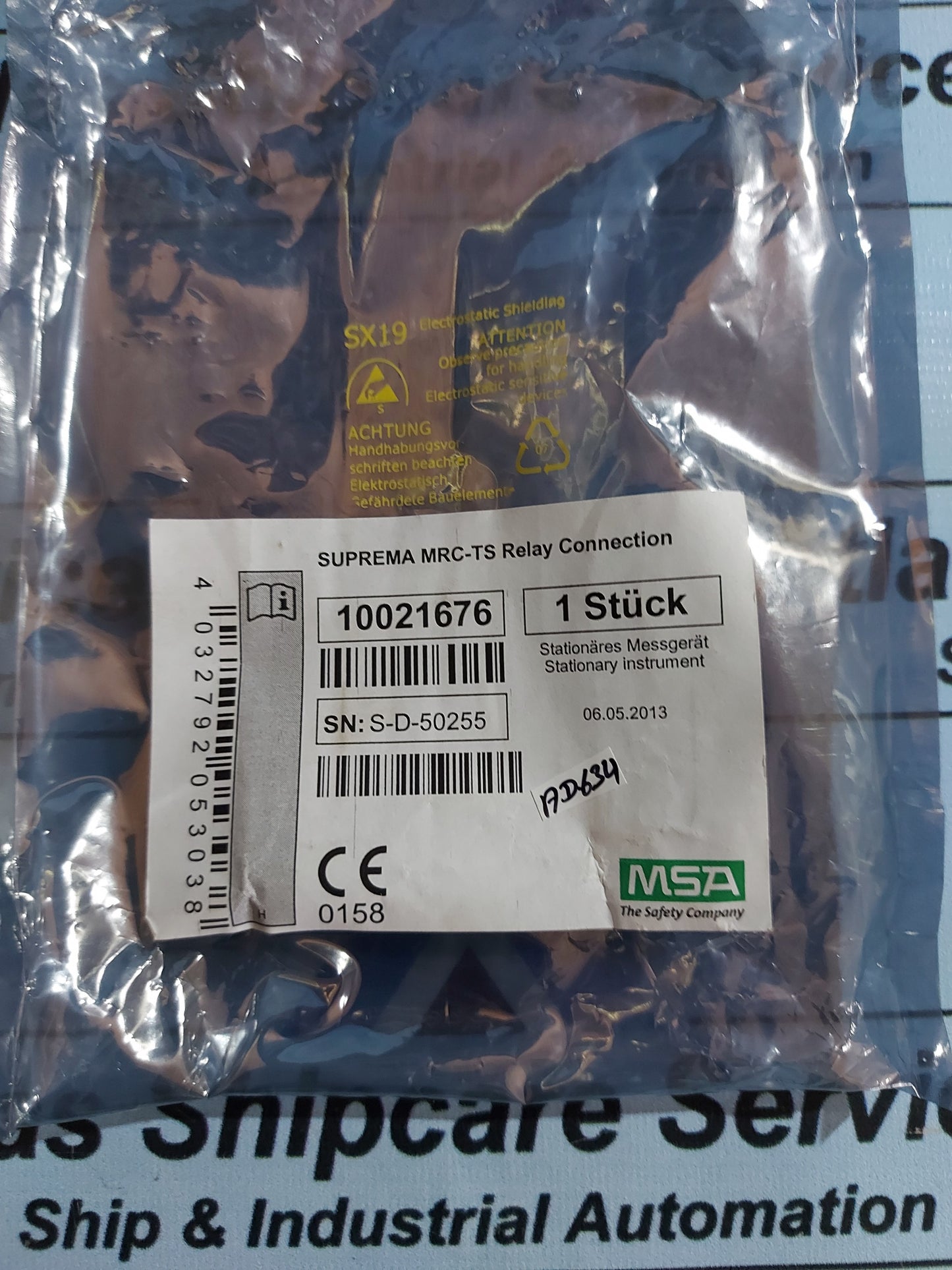 MSA AUER SUPREMA MRC 10-TS RELAY CONNECTION CONTROL 10021676