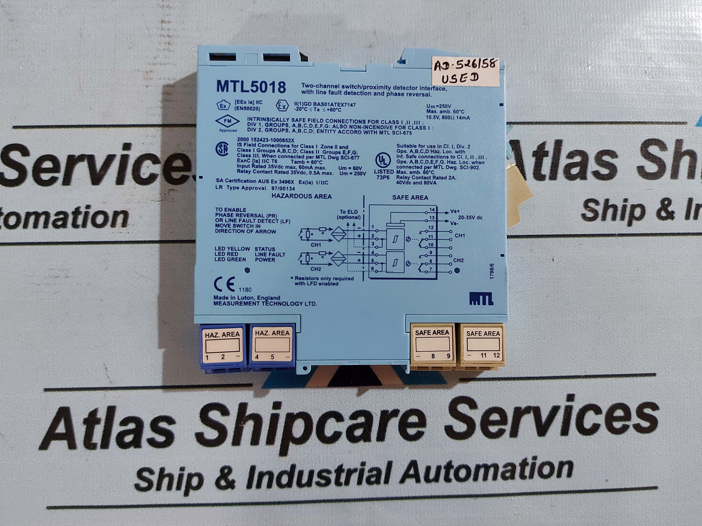 MTL MTL5018 TWO-CHANNEL SWITCH/PROXIMITY DETECTOR INTERFACE