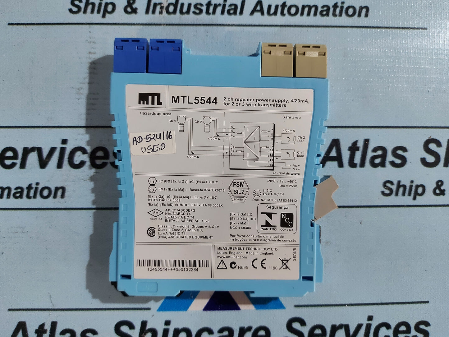 MTL MTL5544 2 CHANNEL REPEATER POWER SUPPLY