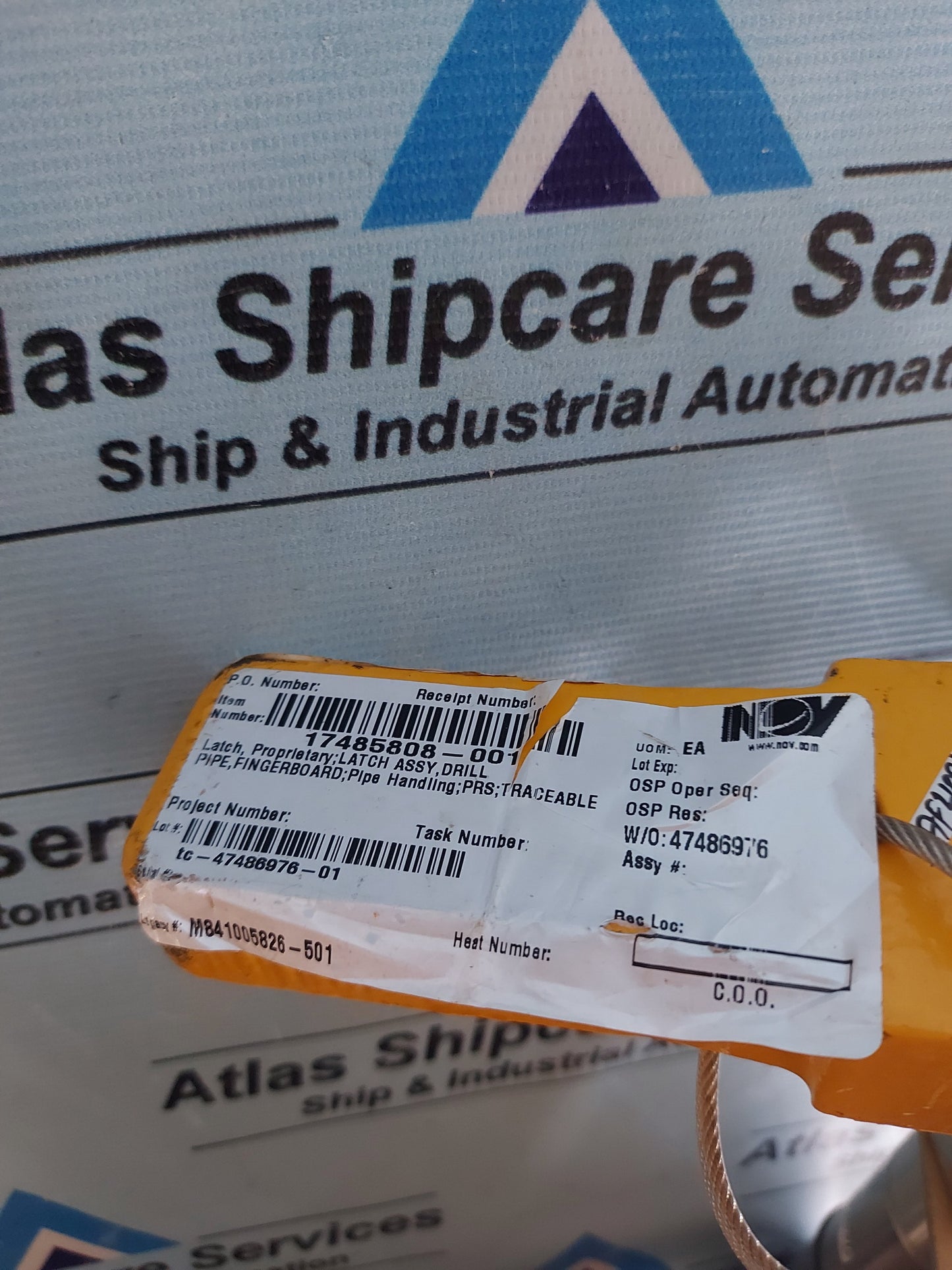 NOV 17485808-001 LATCH PROPRIETARY DRILL PIPE FINGERBOARD PIPE HANDLLING PRS TRACEABLE